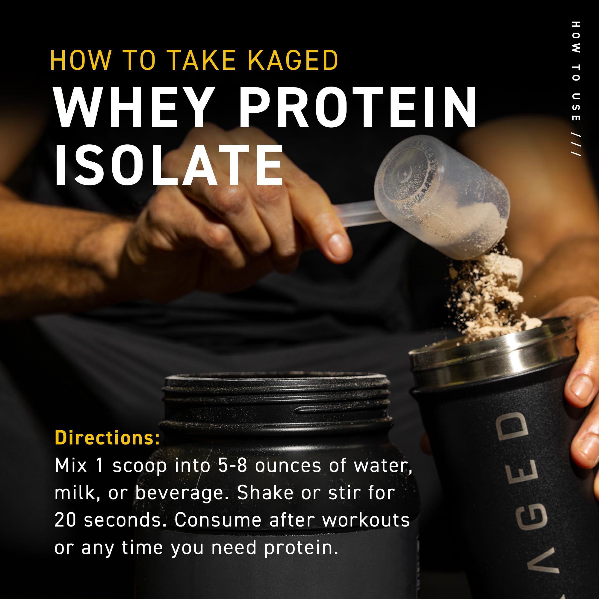 Kaged Whey Protein Isolate Powder - PB Chocolate Flavor | 100% Pure Low Lactose Whey Protein | 25g Protein per Serving | Post Workout Recovery Drink for Muscle Building | Easy Mix for Protein Shakes & Smoothies | 41 Servings | Ideal for Gym Recovery, Weight Training & Healthy Breakfasts
