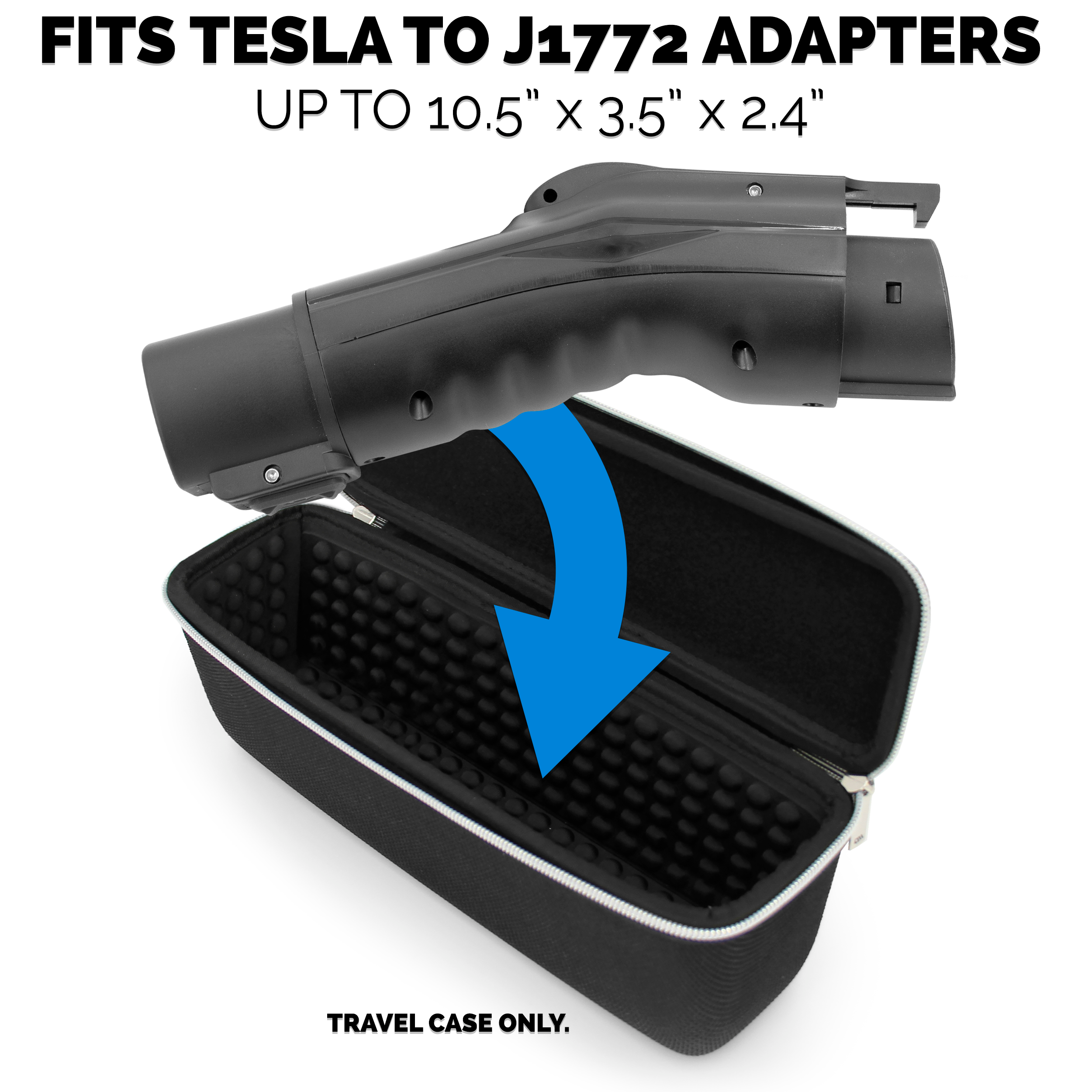 CASEMATIX Hard Shell Travel Case for Tesla to J1772 Charging Adapter - Durable Protective Storage with Handle (10.5