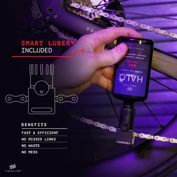 Finish Line HALO WAX Bicycle Chain Lube 4OZ/120ml - Premium Bike Lubricant for Smooth Cycling & Long-Lasting Protection - Perfect for Road Bikes, Mountain Bikes & Commuting