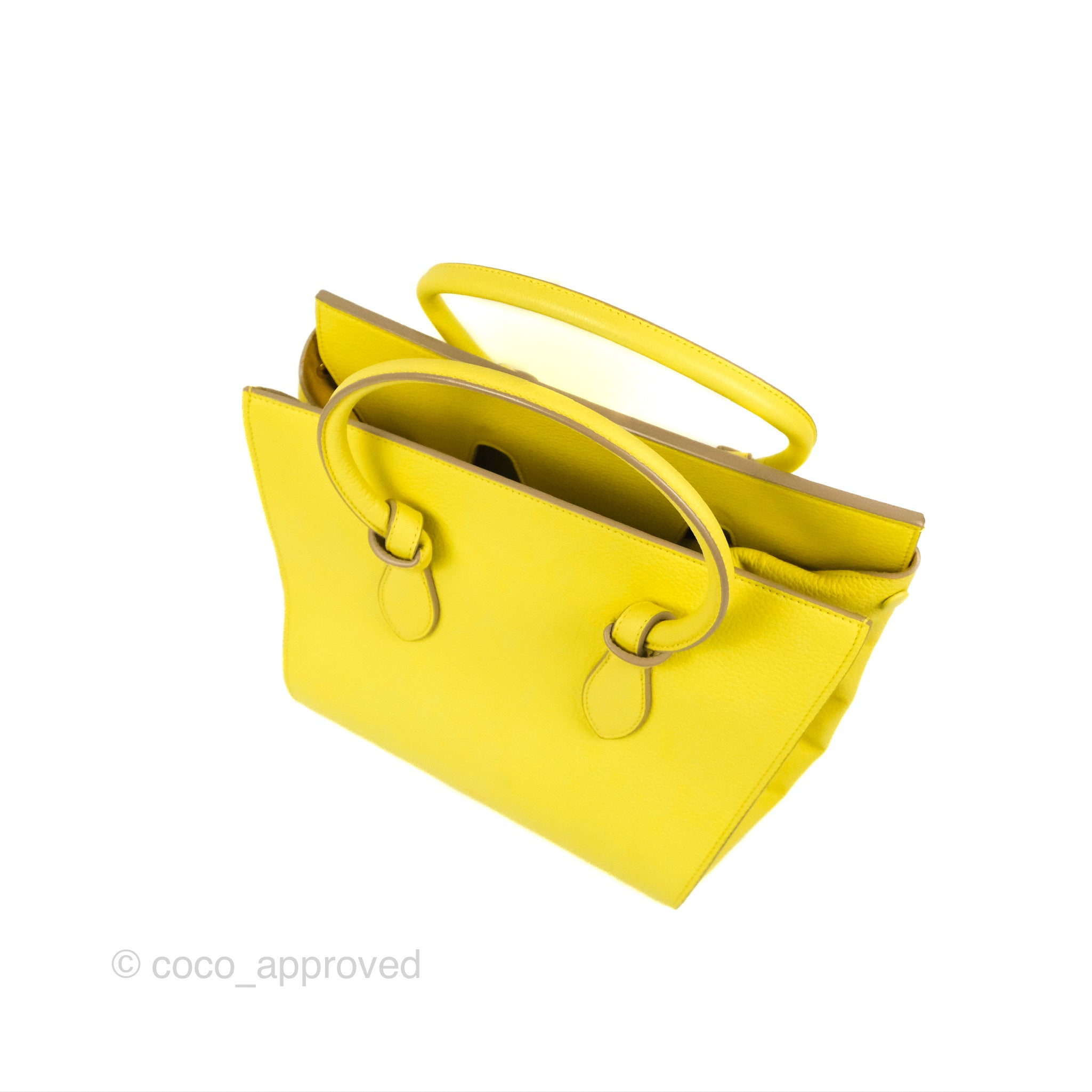 Celine Small Tie Knot Bag in Yellow Grained Leather - Elegant Crossbody Purse for Women | Perfect for Date Night, Parties & Special Occasions