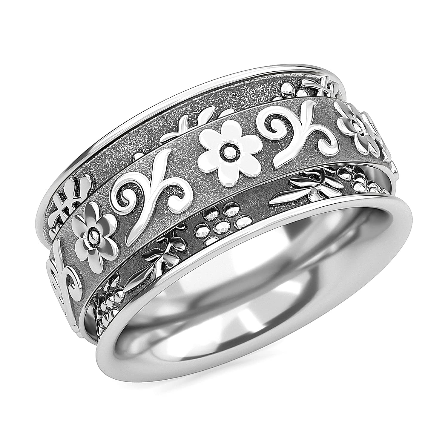 925 Sterling Silver Mom Spinner Ring for Women - Elegant Adjustable Spinner Band Jewelry Gift for Mother's Day, Birthday & Anniversary | Perfect for Everyday Wear, Special Occasions & Thoughtful Gifting