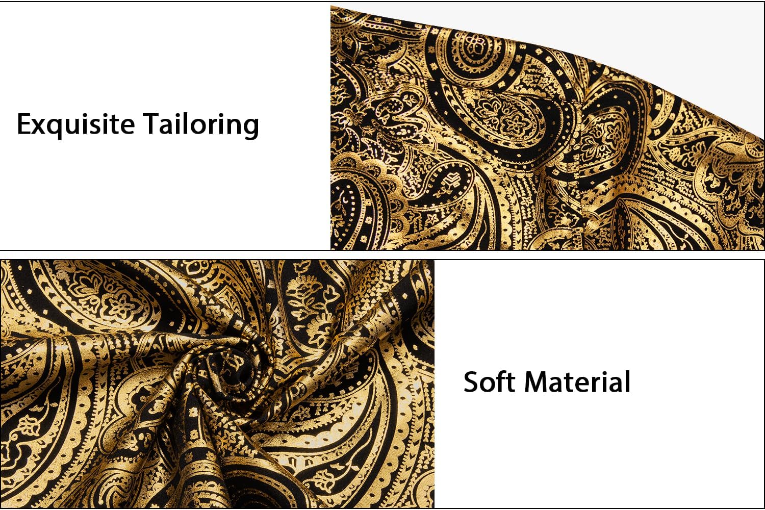 DiBanGu Men's Paisley Dress Shirt - Luxury Printed Long Sleeve Button Down Shirt, Regular Fit Shiny Formal Shirt for Wedding, Prom, Office & Special Occasions