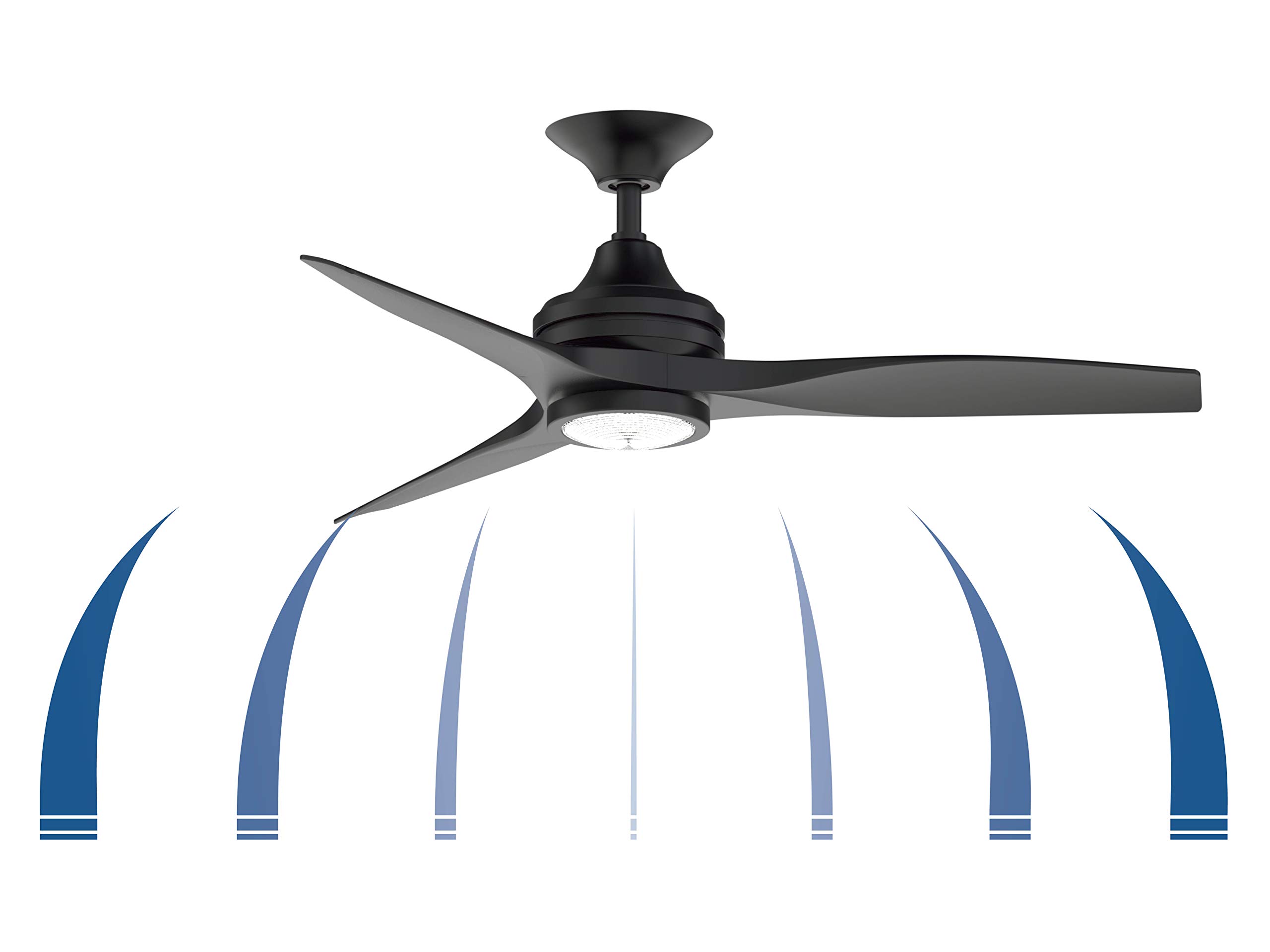 Fanimation MA6721BBL Black Indoor Outdoor Ceiling Fan with Reversible Motor - Perfect for Bedroom, Living Room, Patio & Covered Porch