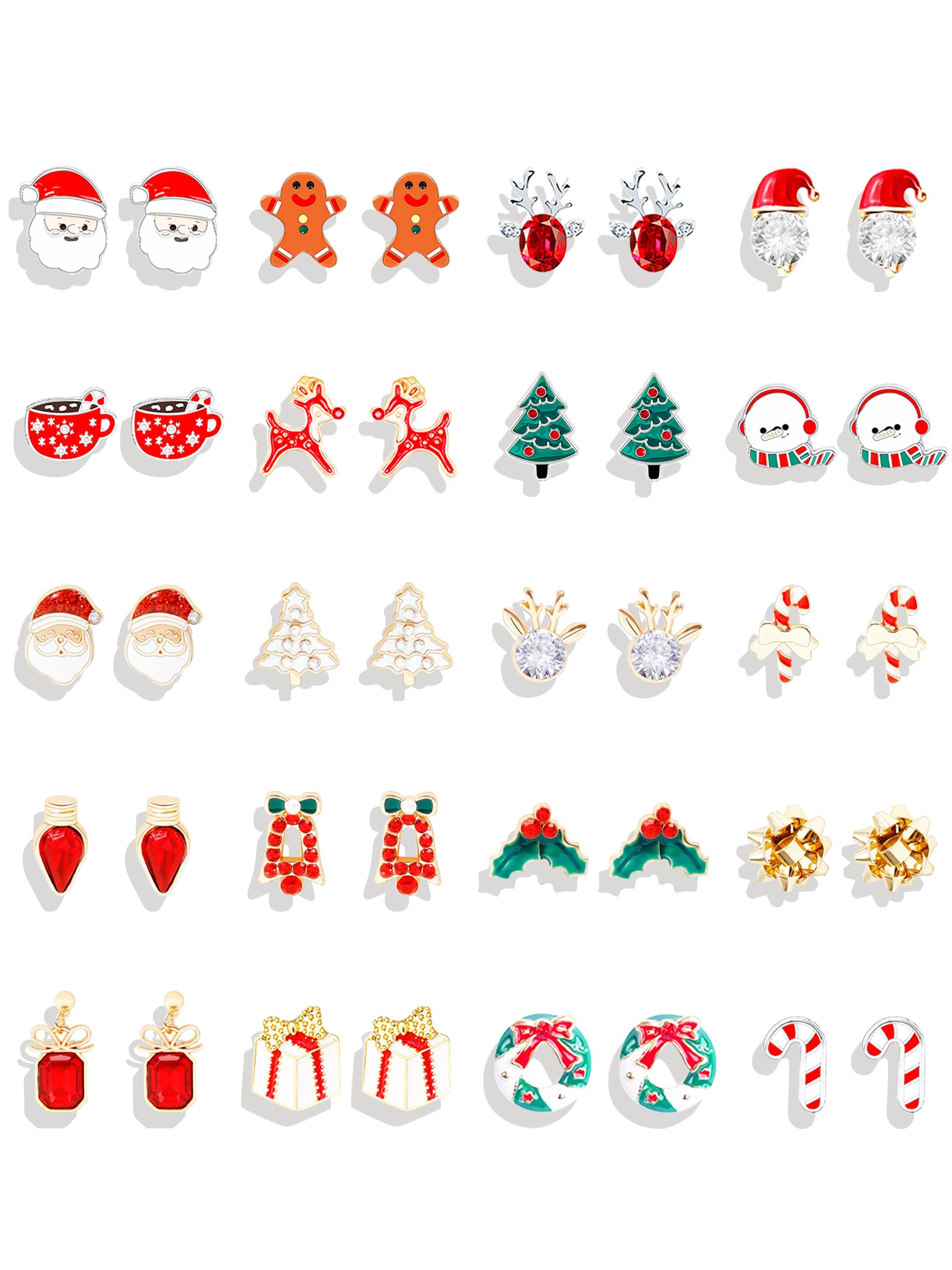 Festive Christmas Earrings for Women - Holiday Dangle Earrings with Christmas Tree, Snowflake & Reindeer Designs - Elegant Jewelry Gift for Parties & Outfits - Perfect for Christmas Celebrations, Office Parties & Family Gatherings