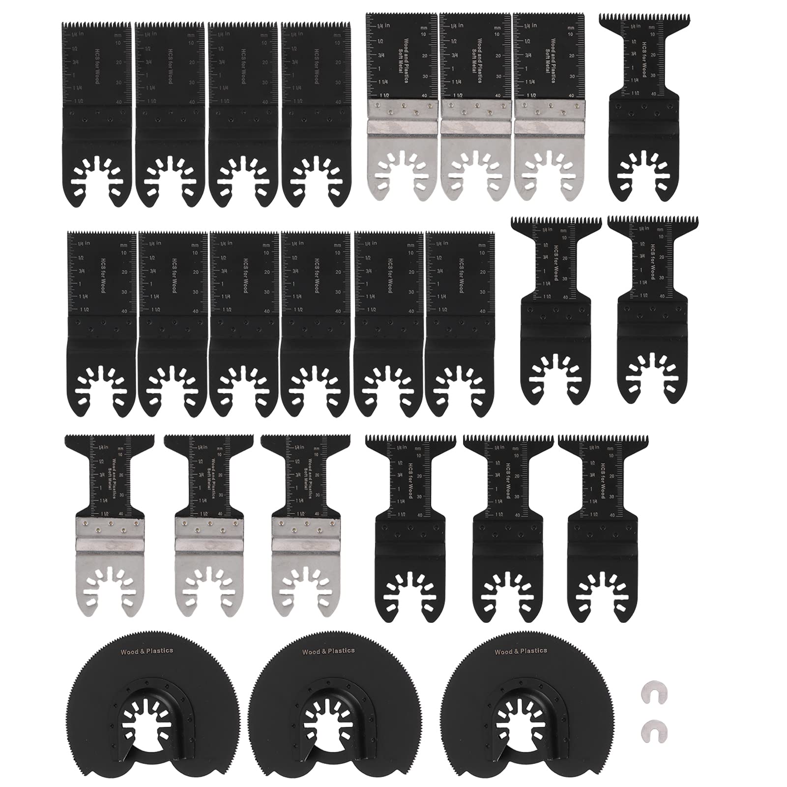 27Pcs Bi-Metal Oscillating Saw Blades Kit - Quick Release Multi-Tool Accessories for Wood, Metal & Plastic Cutting - Perfect for DIY Projects, Home Renovation & Professional Construction Work
