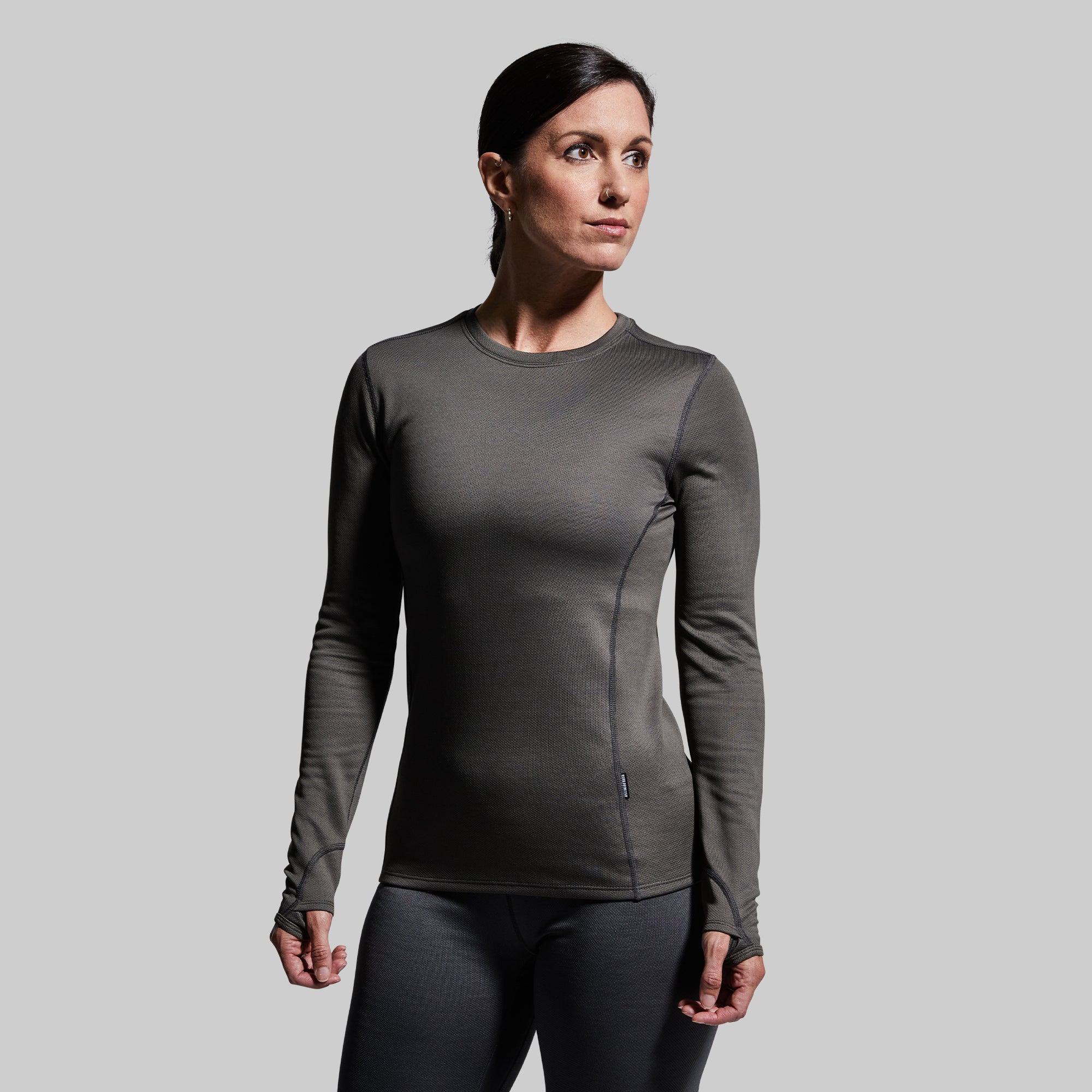 Women's Ridgeline Heavy Base Layer Top - Thermal Winter Underwear for Hiking & Skiing - Moisture Wicking & Odor Resistant - Wolf Grey - Perfect for Cold Weather Outdoor Activities