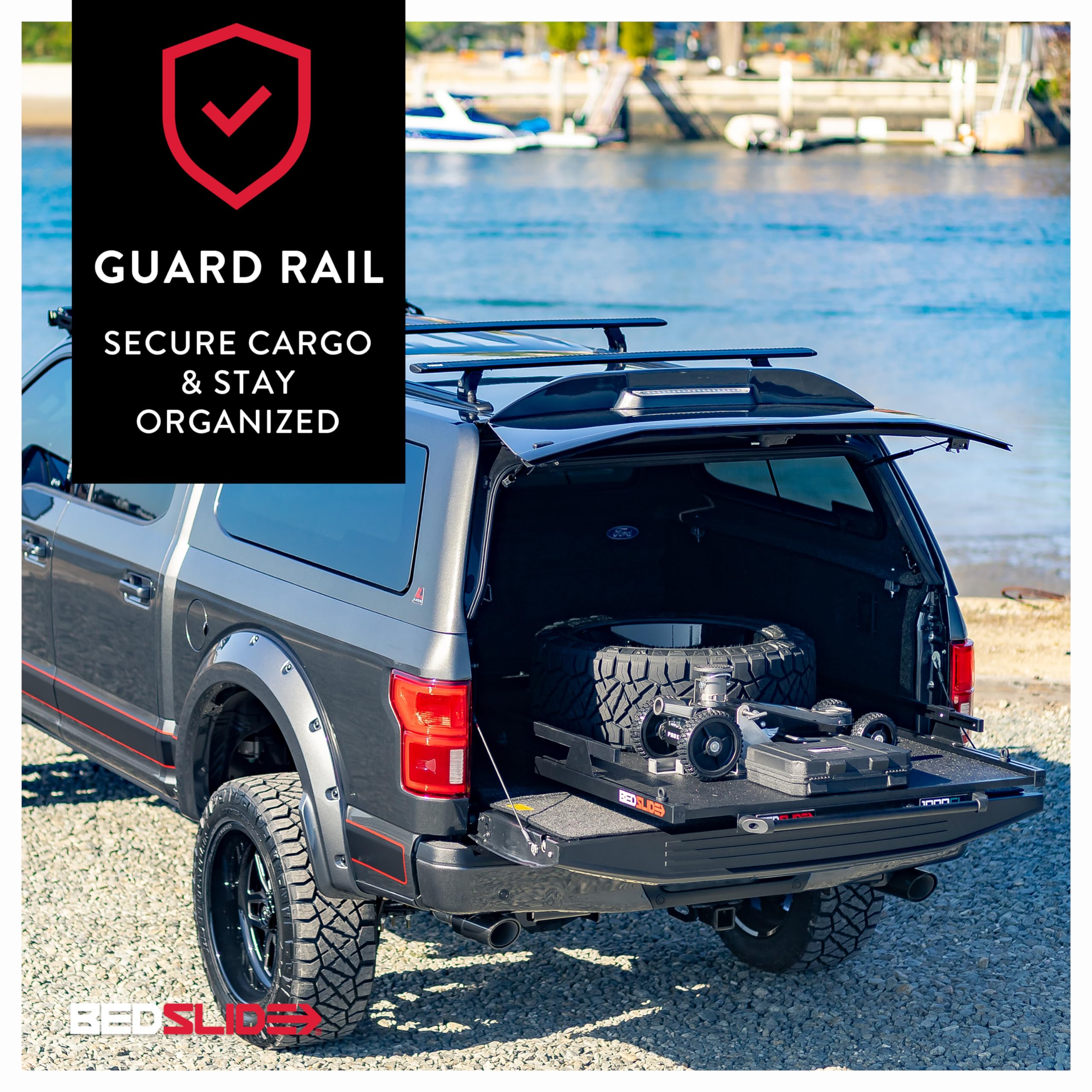 Bedslide 1000 Classic Sliding Truck Bed Organizer - 53 x 37-Inch Heavy Duty Storage Drawer (1000 lbs Capacity, Black) - Perfect for Pickup Trucks, Camping Gear & Work Equipment Organization