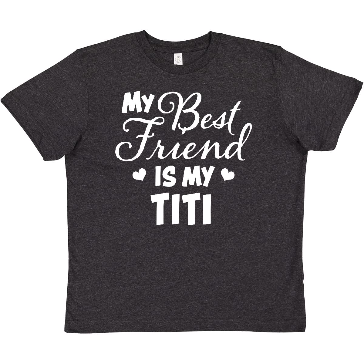 Inktastic My Best Friend is My Titi with Hearts Youth T-Shirt - Perfect for Family Gatherings, Birthdays, and Casual Outings