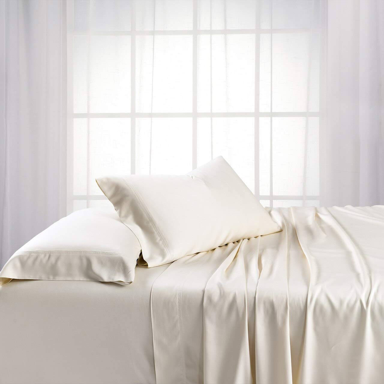 Luxury 100% Pure Mulberry Silk 4-Piece Bedding Set - 19 Momme Grade A Silk Sheets with 15