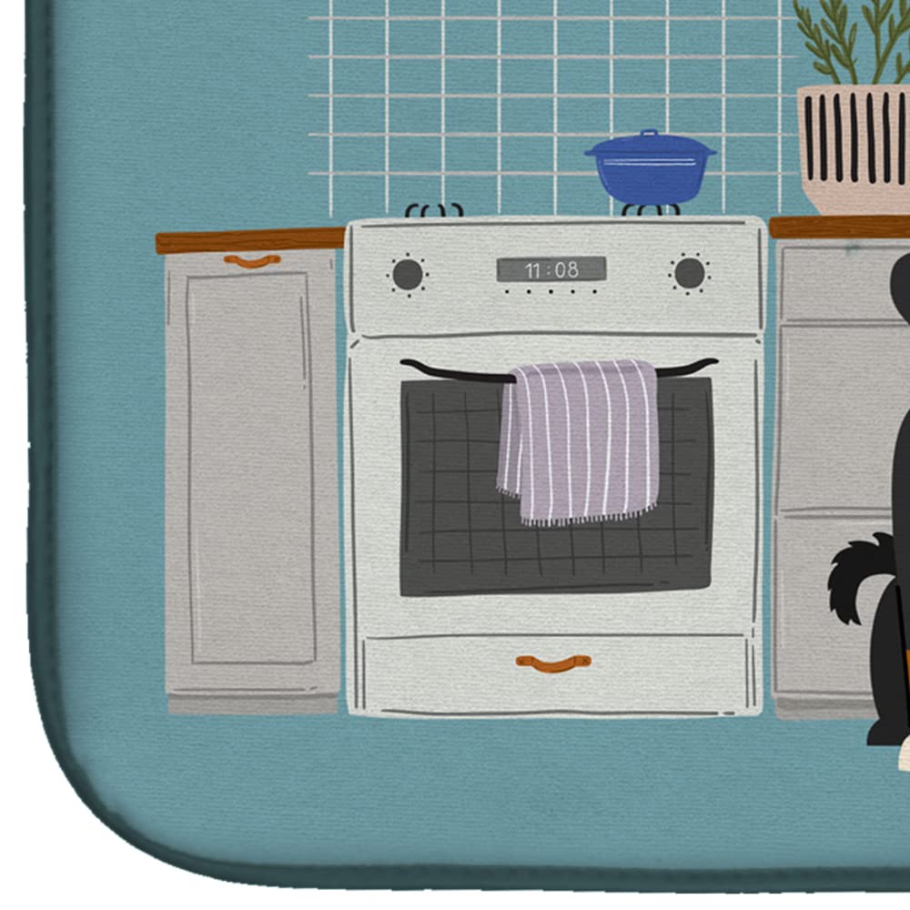 Absorbent Dish Drying Mat for Kitchen Counter - Appenzeller Sennenhund Design, 14x21