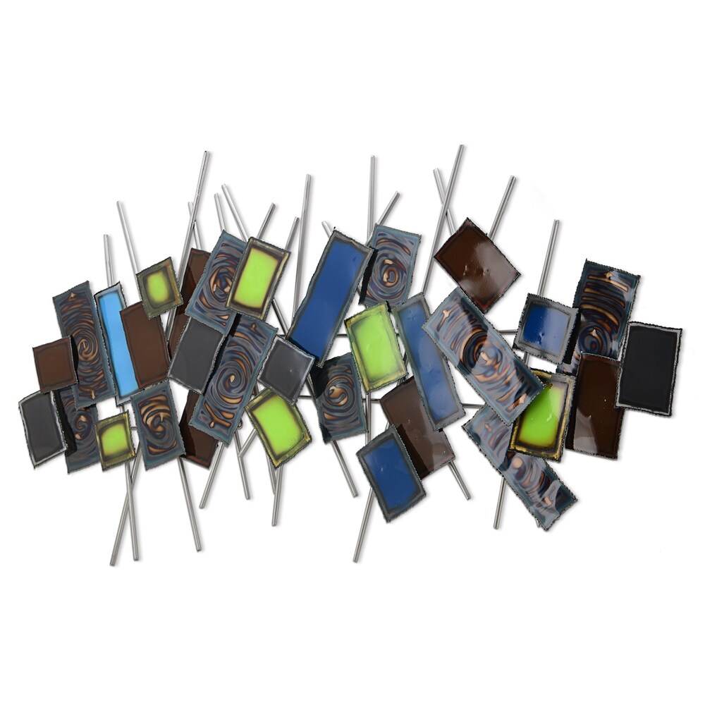 Hand-Painted Etched Metal Wall Art Sculpture - Abstract Modern Home Decor for Living Room, Bedroom & Office