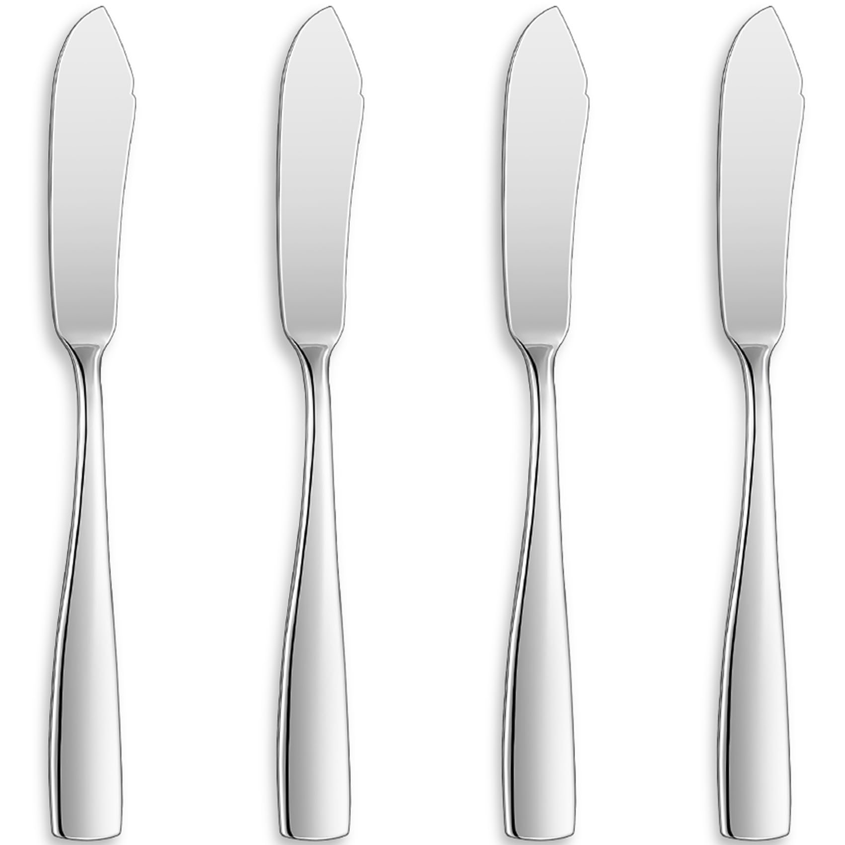 KEAWELL Premium 4-Piece 7-Inch Louis Style Butter Knives Set - 18/10 Stainless Steel, Dishwasher Safe - Perfect for Breakfast, Brunch, and Formal Dining