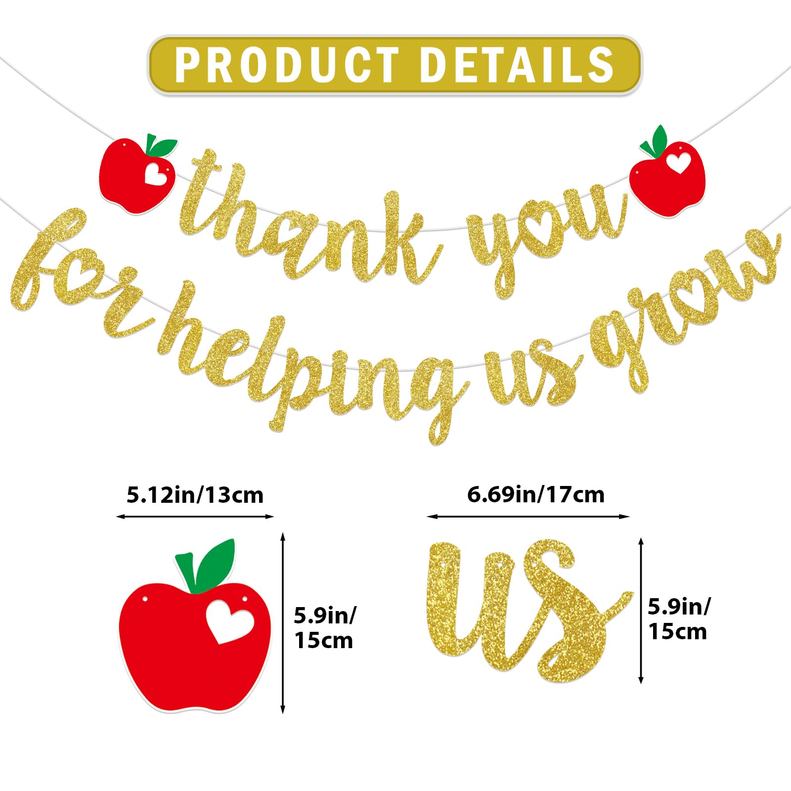 Teacher Appreciation Banner - Thank You Banner for Classroom Decor, Teacher's Day Party Supplies & School Celebration Decorations | Perfect for Teacher Appreciation Week, End of Year Gifts & School Events