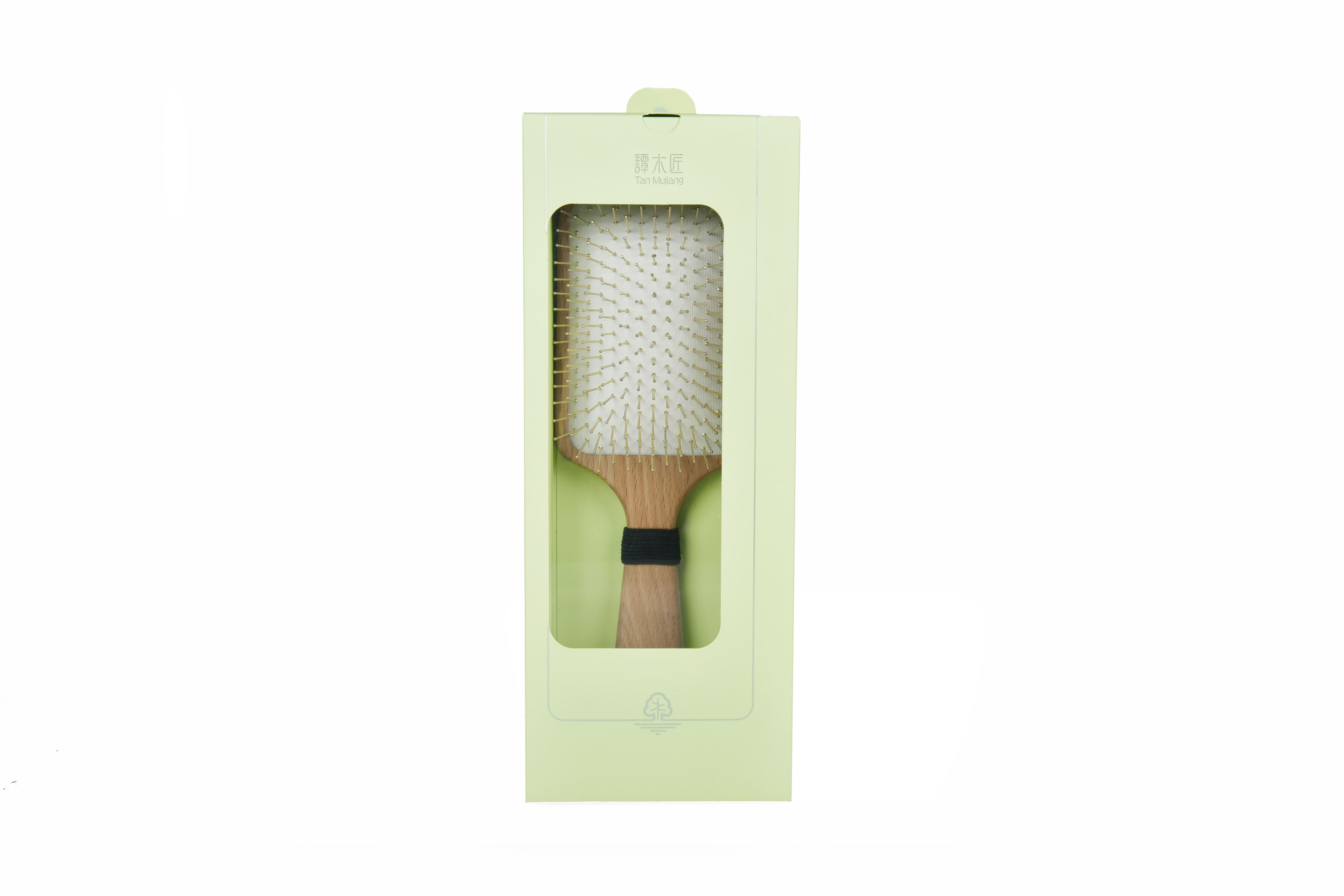 FSC Certified Beech Wood Metal Pin Hairbrush - Natural Wooden Hair Brush for Detangling & Styling - Perfect for Daily Hair Care & Salon Use