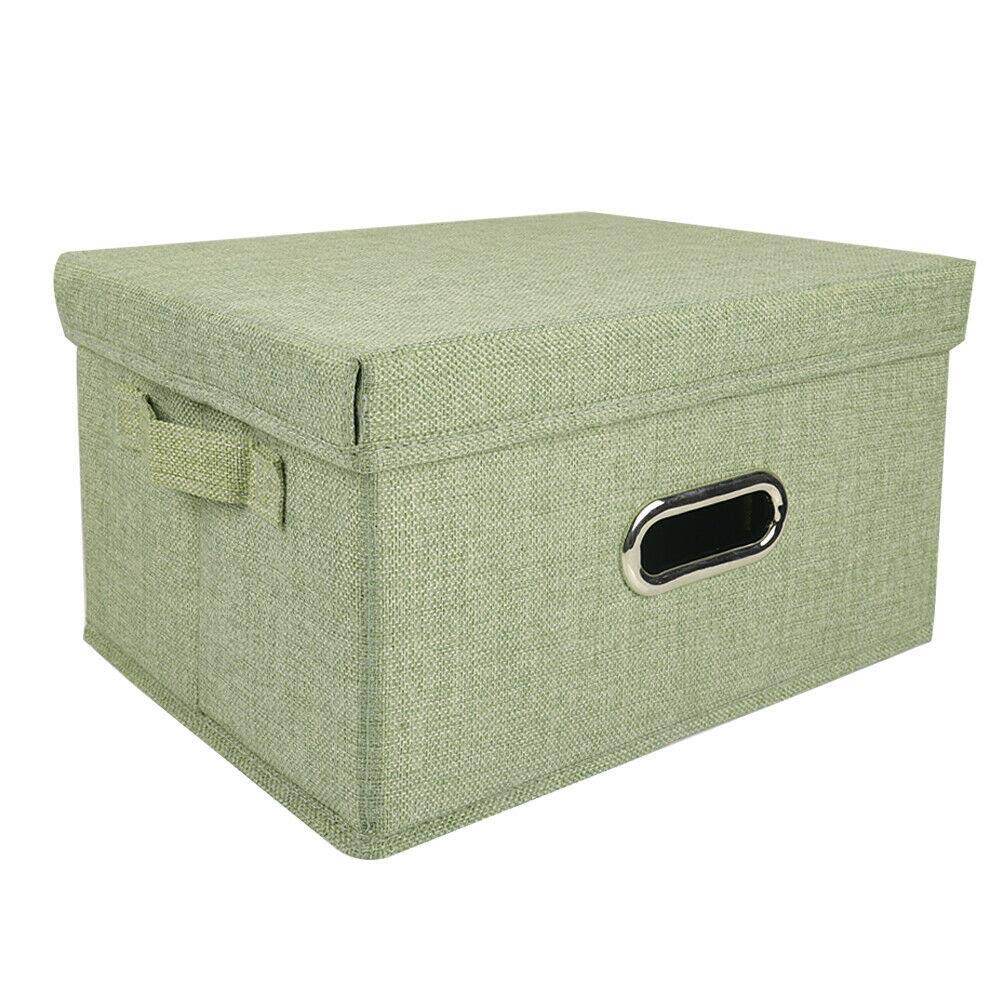 Foldable Linen Fabric Storage Bins - Collapsible Organizer Boxes for Closet, Office & Home Organization | Space-Saving Storage Containers for Shelves, Supplies & More