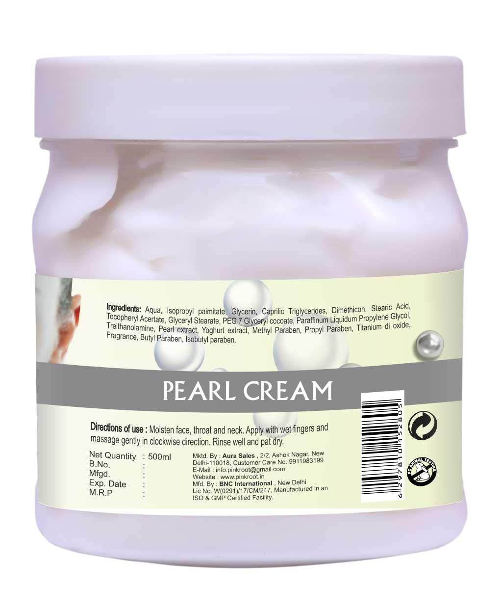 Pink Root Lemon Massage Gel & Pearl Cream Set - 500ml Each for Relaxation & Skin Hydration | Perfect for Spa, Home Massage & Skincare Routine