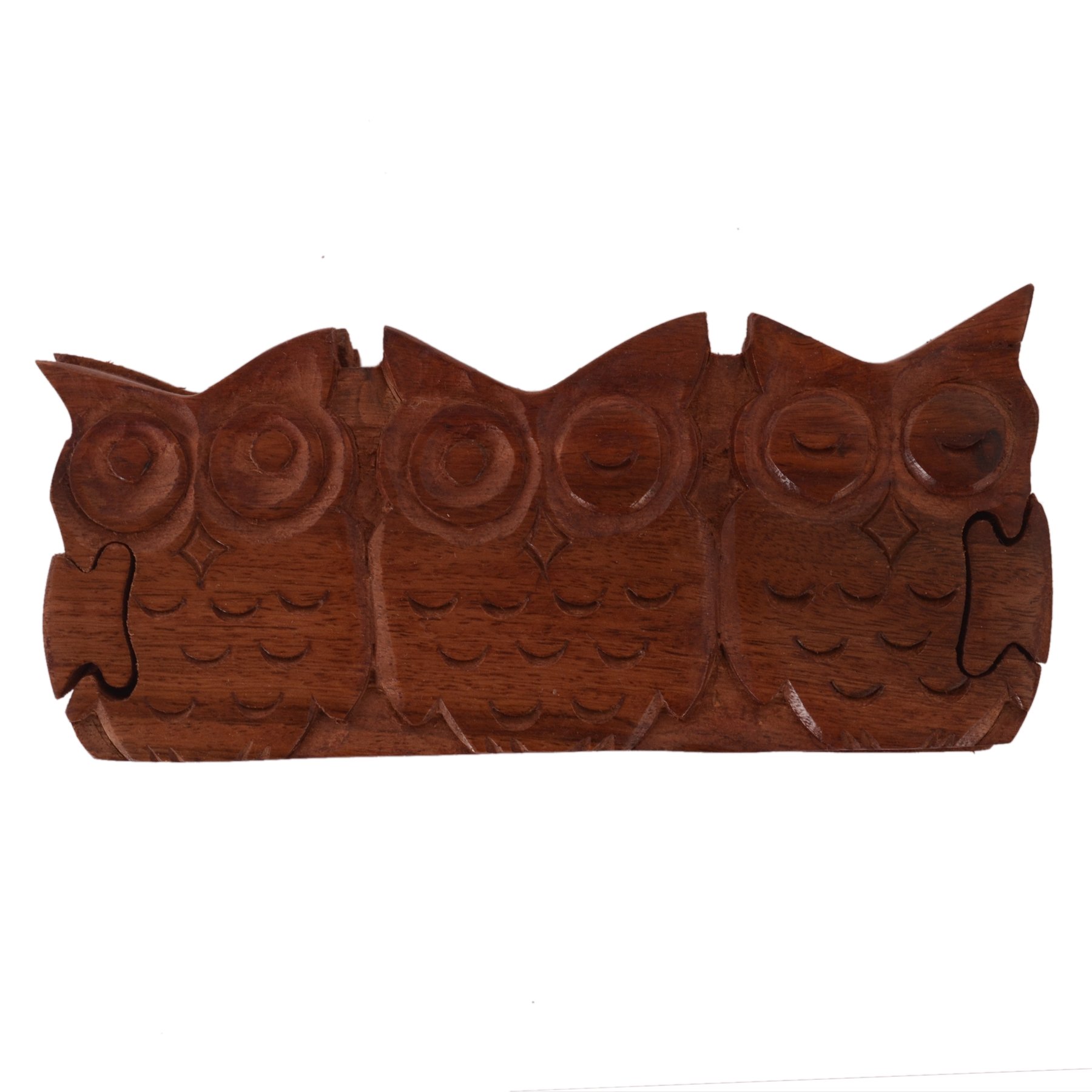 Purpledip Magic Wooden Puzzle Box '3 Wise Owls' - Handcrafted Brain Teaser Mystery Gift Box with Secret Compartment | Perfect for Puzzle Lovers, Escape Room Enthusiasts & Unique Gift Giving