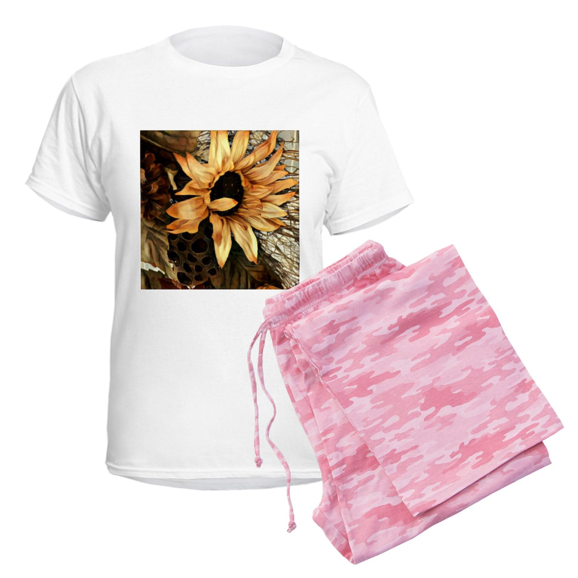 **Sunflower Pajamas for Women - Soft Cotton Pajama Set, Comfortable Sleepwear for Lounge & Nighttime Relaxation**