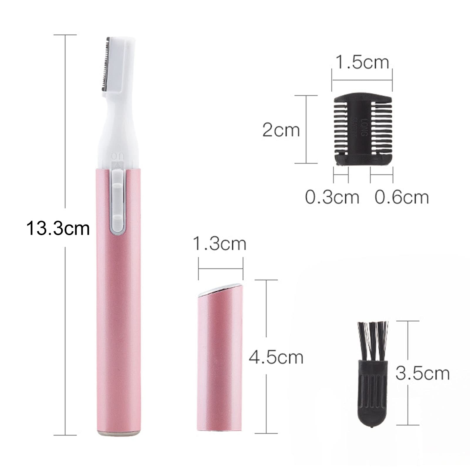 Electric Eyebrow Trimmer & Hair Remover for Women - Detachable Blade Eyebrow Scraper for Underarm, Leg & Facial Hair - Pink One Size - Perfect for Daily Grooming & Travel Use