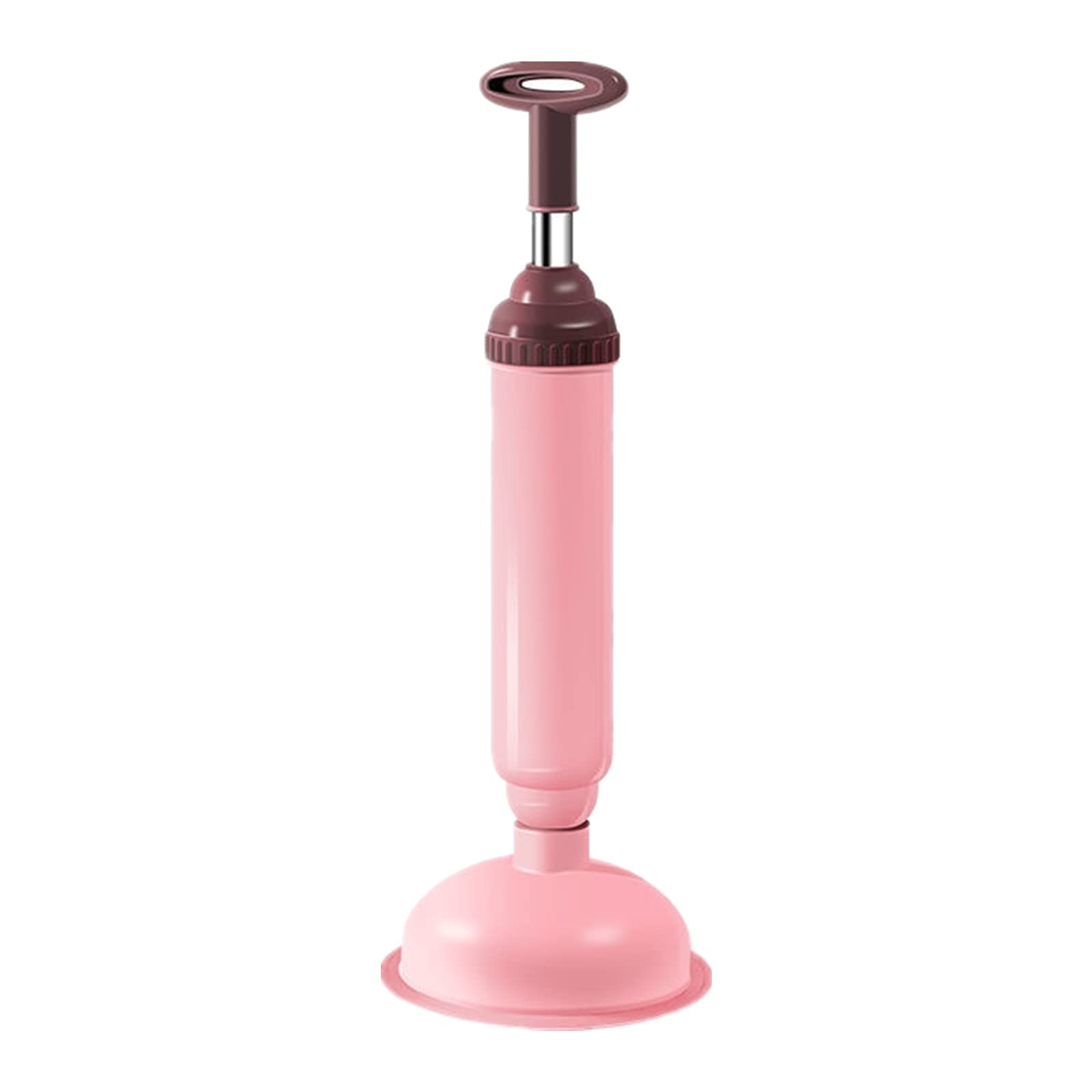 Powerful High-Pressure Toilet Plunger with Strong Suction - Drain Unclogger for Toilet, Sink, Bathtub & Shower - Pink Bathroom Plunger for Quick Clog Removal (Perfect for Homes, Hotels & Apartments)