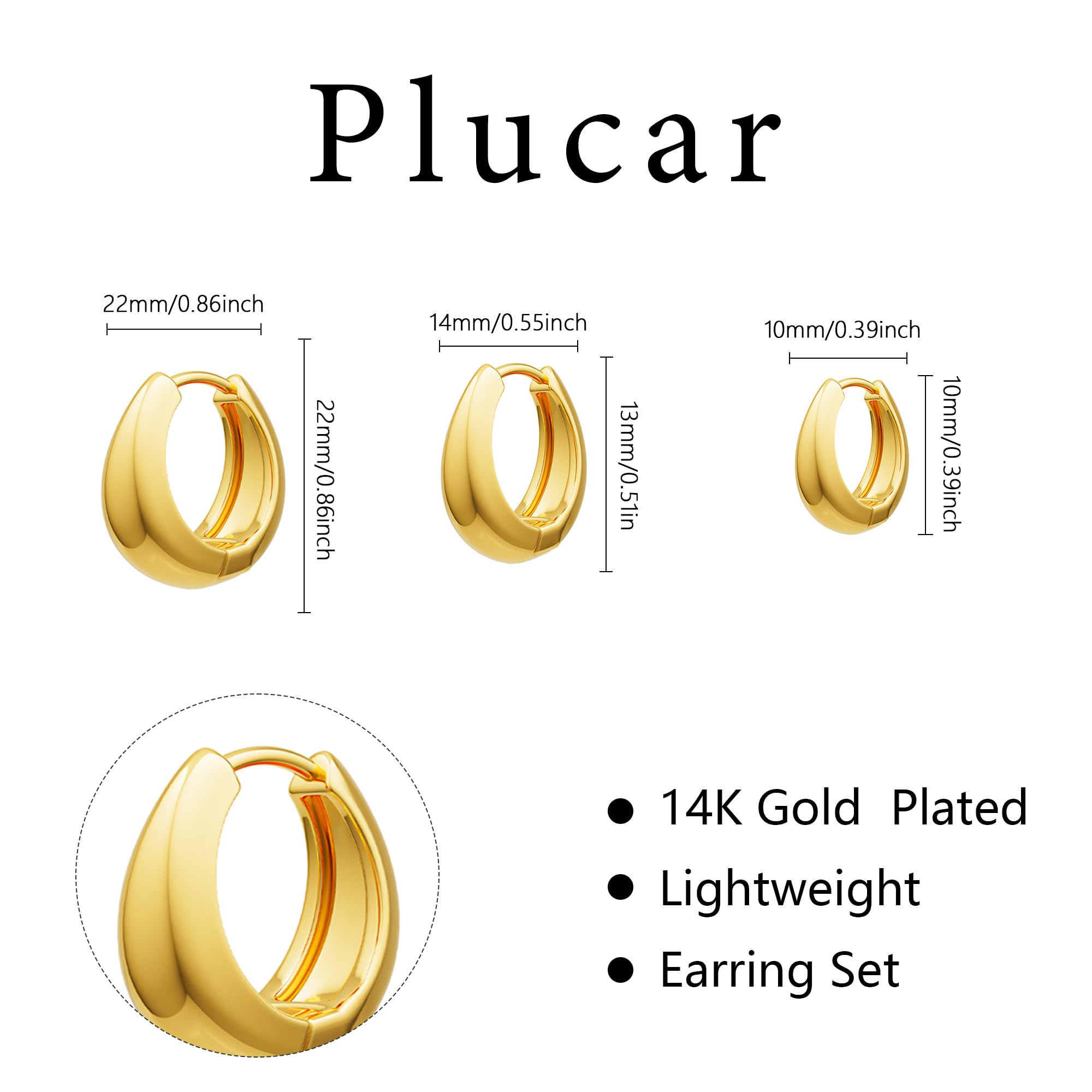 3 Pairs 14K Gold Hoop Earrings for Women - Dainty Small Huggie Hoops with CZ Stones, Trendy Minimalist Jewelry Set, Perfect Gift for Birthday, Anniversary & Everyday Wear