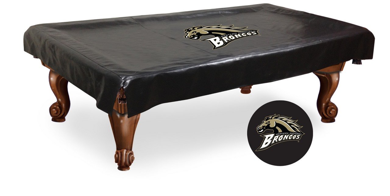 NCAA Western Michigan Broncos Billiard Table Cover - Waterproof & Durable Pool Table Protector for Game Room, Basement, or Man Cave Decor