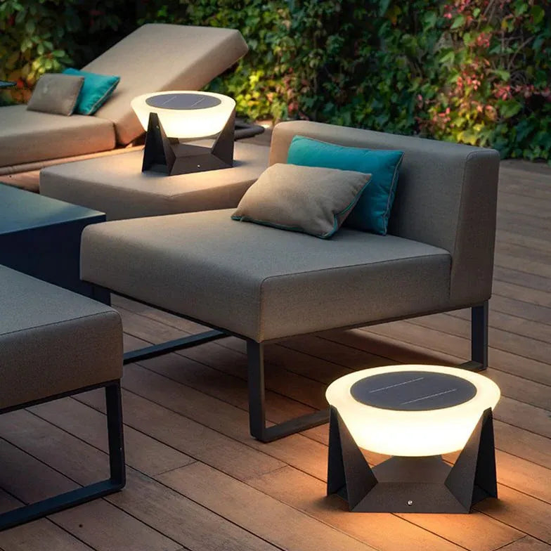 Modern Geometric Solar Outdoor Pillar Lights - Waterproof Garden Pathway Lighting for Patio, Yard, and Driveway Decoration