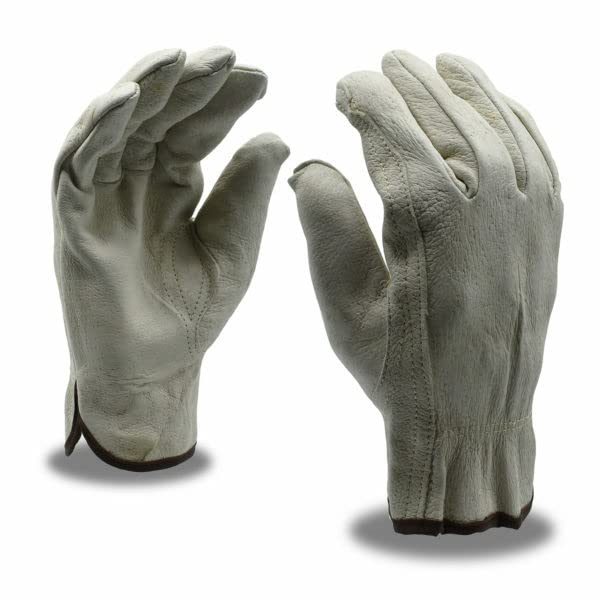 Cordova 8810XXL Standard Grain Pigskin Driver Gloves - Unlined, Shirred Elastic Back, Keystone Thumb - 2X-Large (12-Pack) | Durable Work Gloves for Construction, Landscaping & Automotive Repair