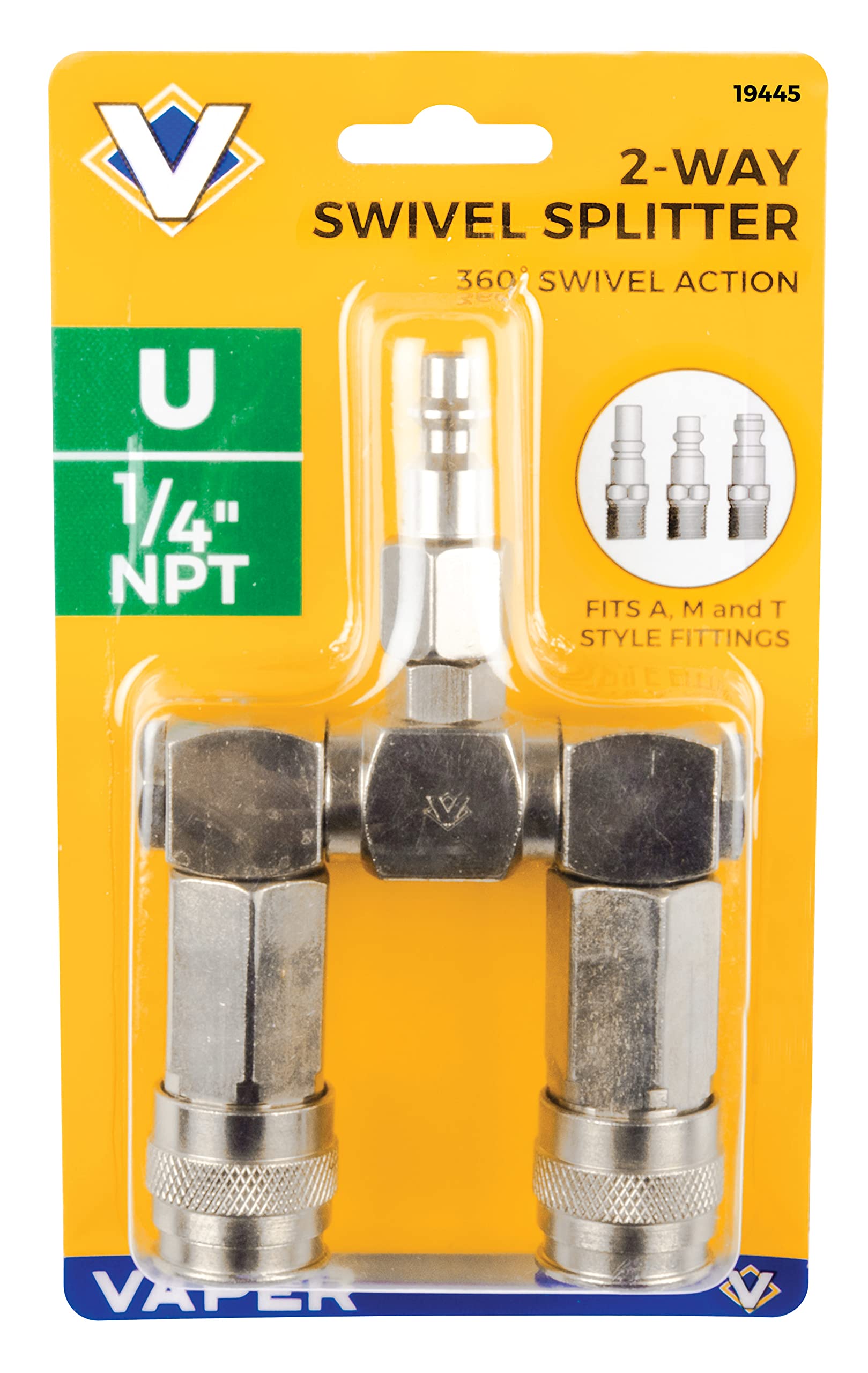 2-Way Swivel Splitter Adapter - Brass Y Hose Connector for Garden, RV & Home Water Supply - Perfect for Outdoor Faucets, Sprinklers & Washing Machines