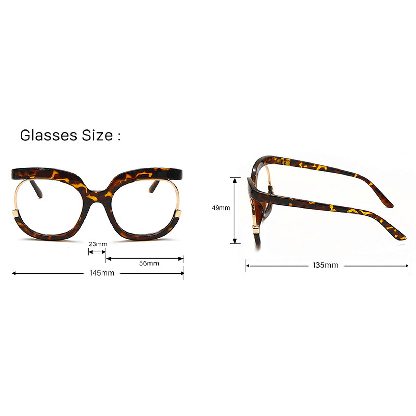 COTIA Oversized Blue Light Blocking Glasses for Women - Fashion Half Frame Computer Eyewear with Anti-UV Protection | Perfect for Office Work, Gaming & Digital Screen Use