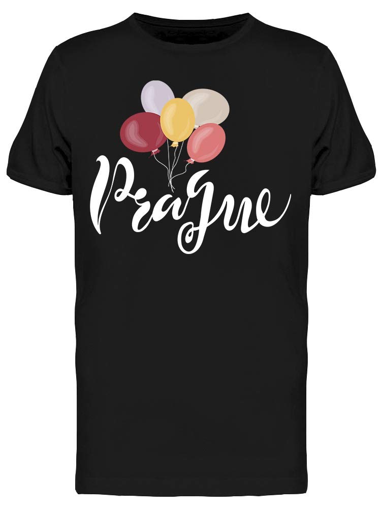 Smartprints Lettering Prague Balloons Graphic T-Shirt for Men - Casual Streetwear & Travel Inspired Outfit