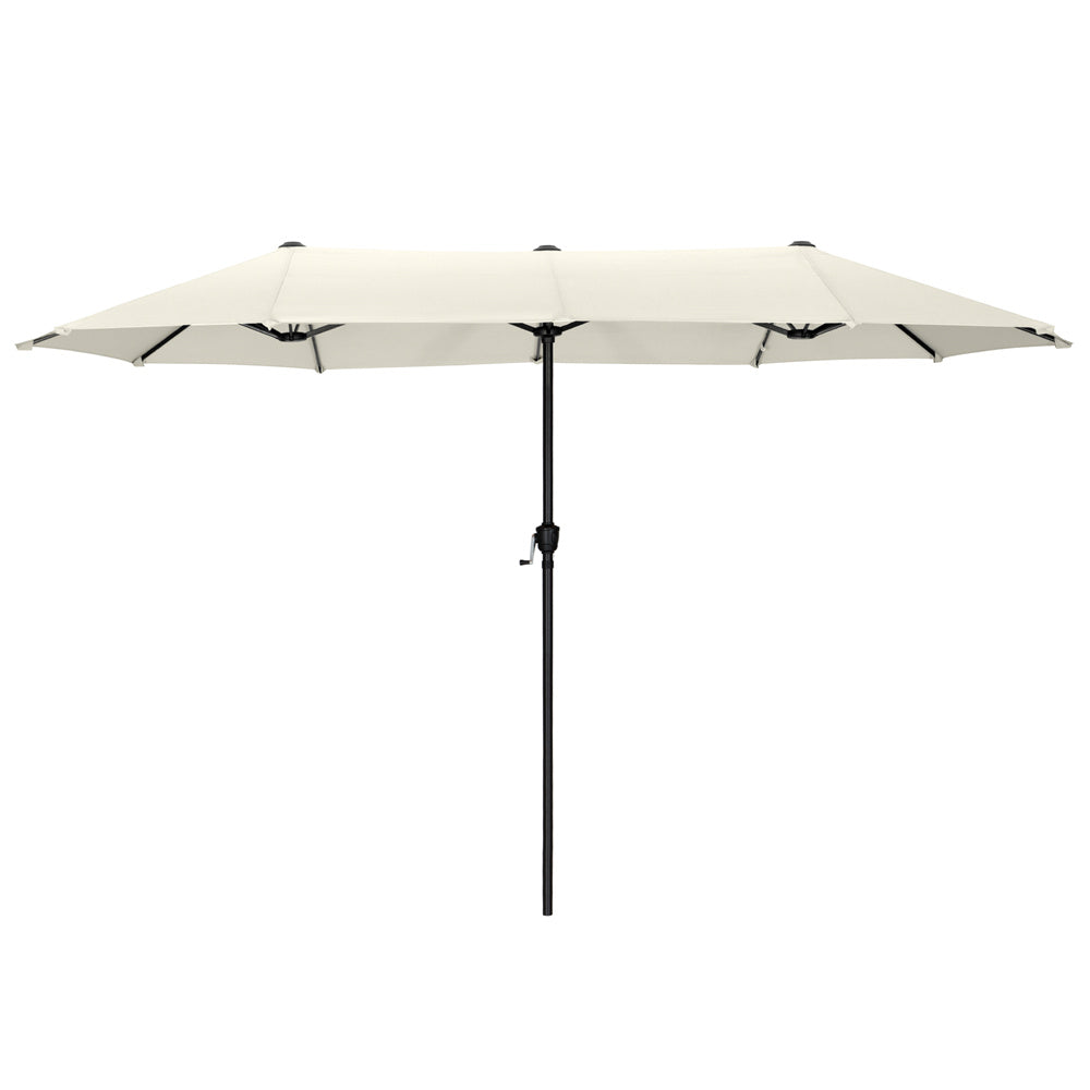 PHI VILLA 13ft Large Double Sided Outdoor Patio Umbrella with Crank & Tilt - Sun Shade for Pool, Garden, Deck, Backyard, Beach & Outdoor Dining