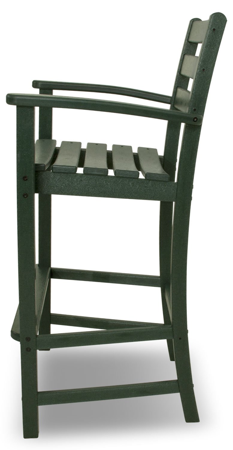 Trex Outdoor Furniture Monterey Bay Bar Rainforest Canopy Arm Chair - Weather-Resistant Patio Dining Chair for Backyard, Poolside & Deck Relaxation