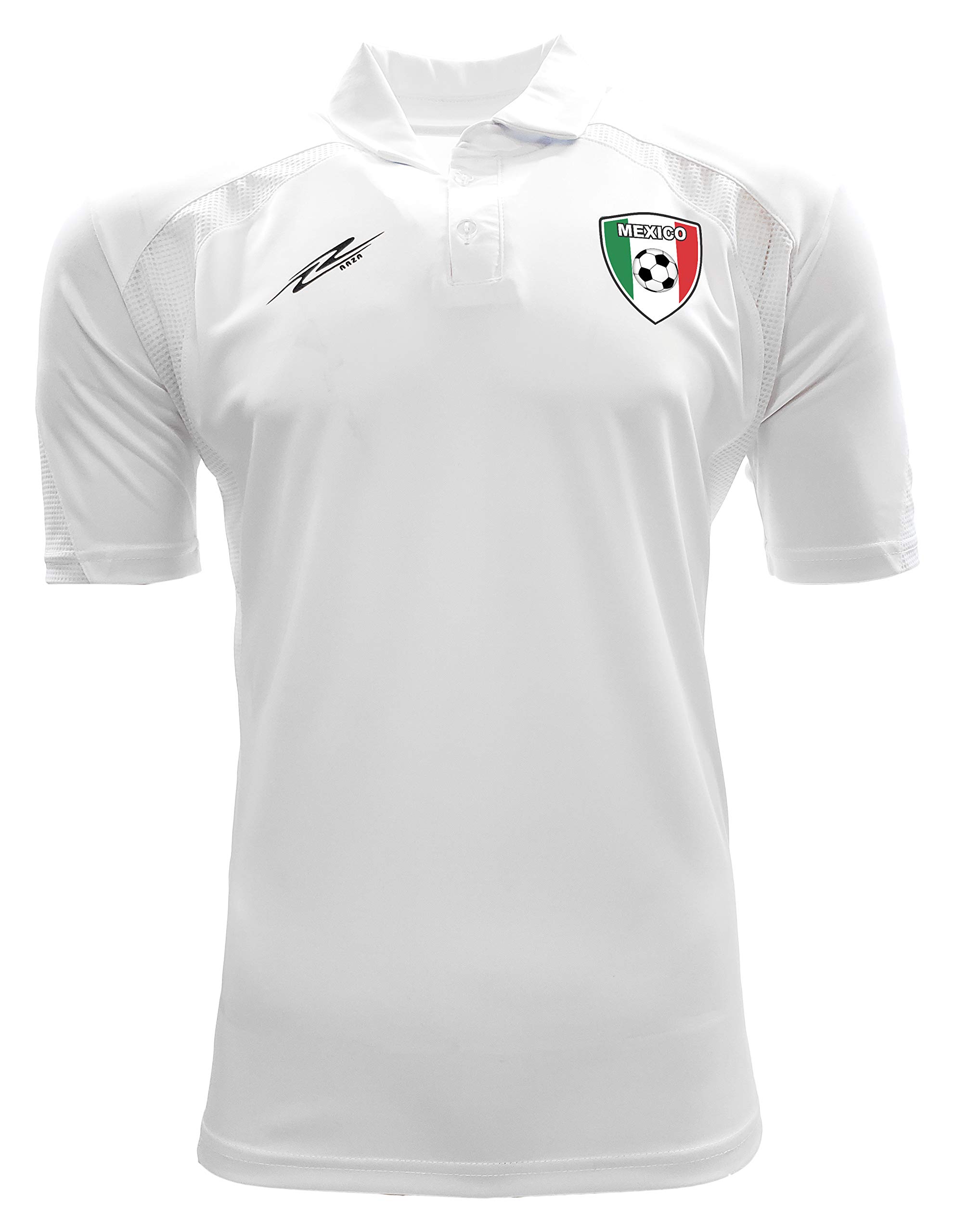 Men's Mexico Polo Shirt - Breathable Sports Shirt in White & Red | Perfect for Golf, Tennis & Casual Wear
