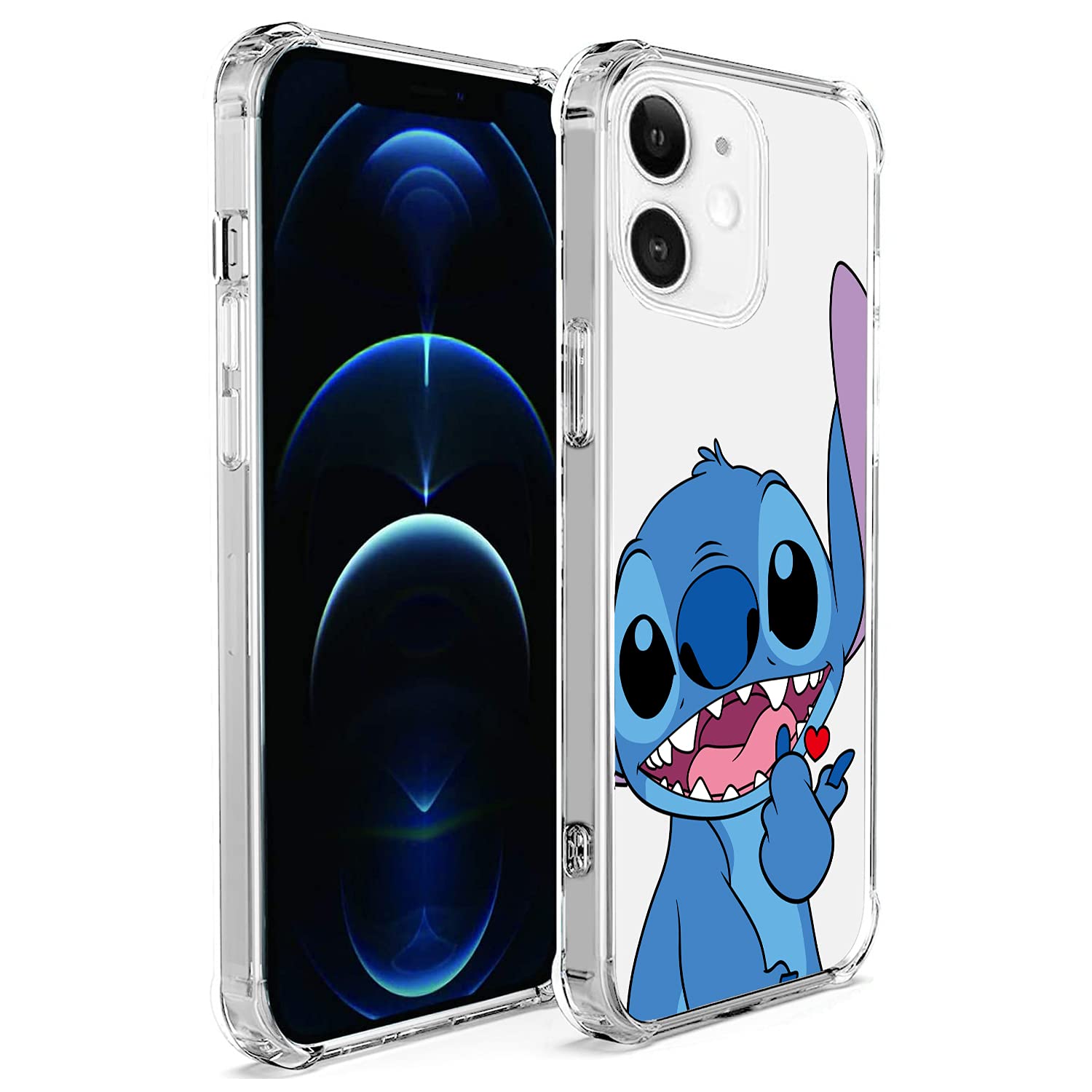 **MCCAIE Cute Cartoon Stitch Soft TPU Case for iPhone 11 (6.1 Inch) - Shockproof Transparent Protective Cover - Trendy Women's Design - Perfect for Daily Use, Travel & Gift Giving**
