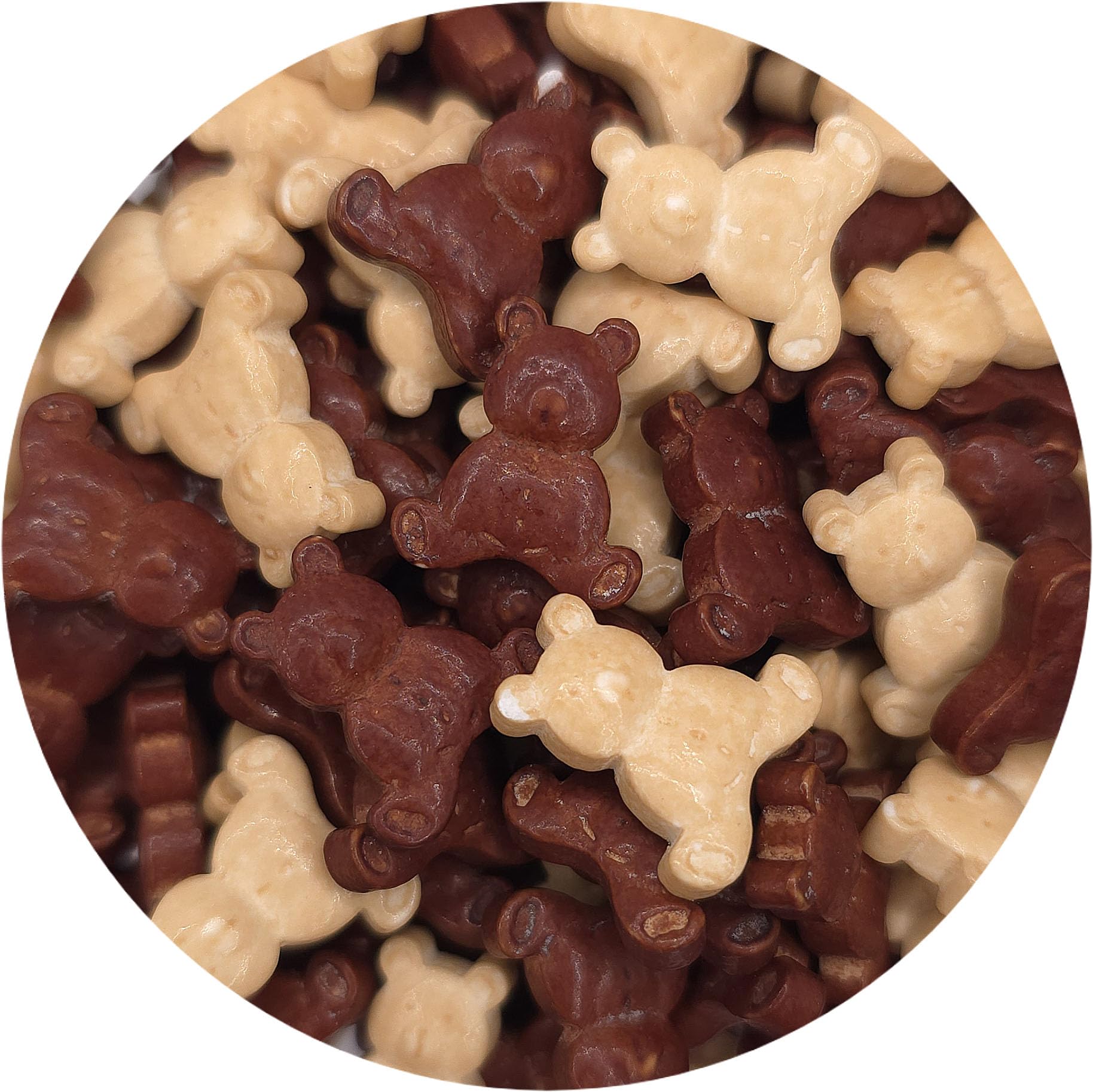 Edible Teddy Bear Cake Toppers - Brown & Cream Candy Decorations (8 oz) | Perfect for Birthday Cakes, Baby Showers & Wedding Desserts