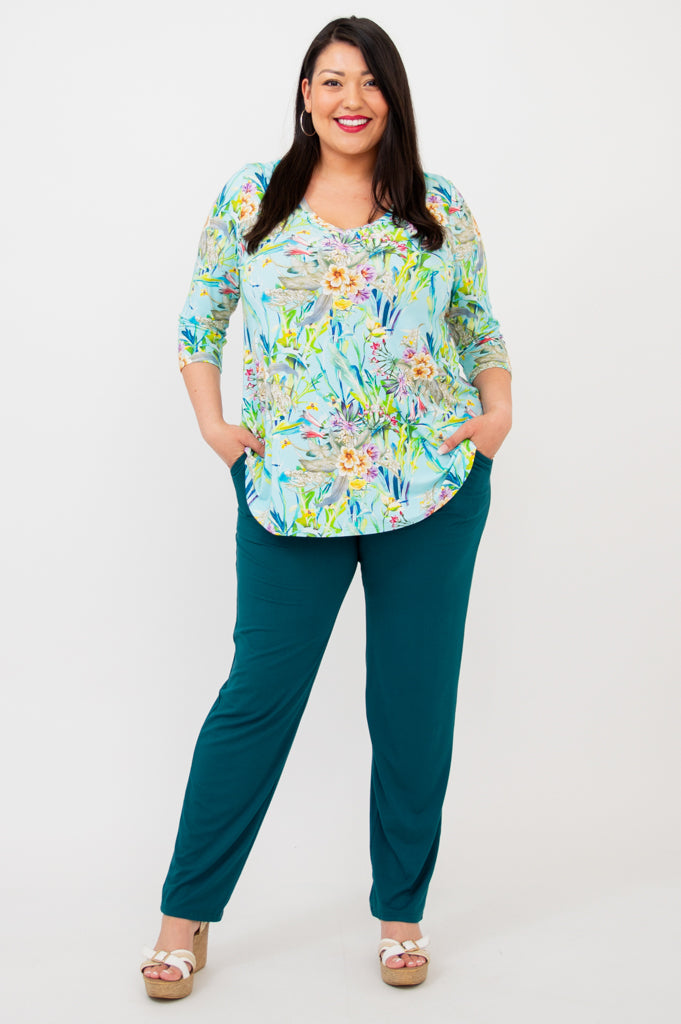 Jackie 3/4 Sleeve Bamboo Top - Soft & Breathable Women's Shirt for Yoga, Workout & Casual Wear