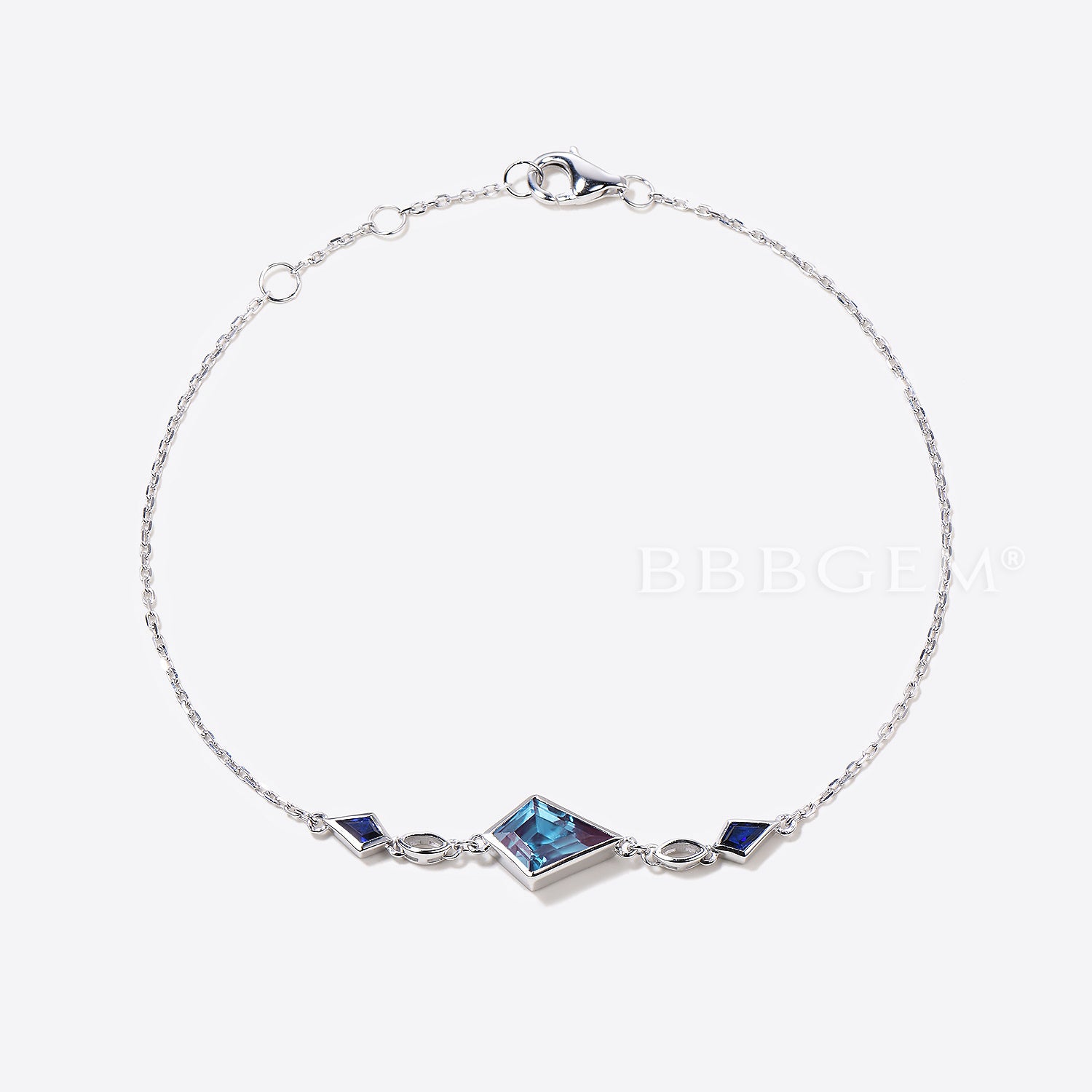 Kite Cut Alexandrite Bracelet - Bezel Set Gemstone Jewelry for Weddings & Special Occasions | Elegant Gift for Her