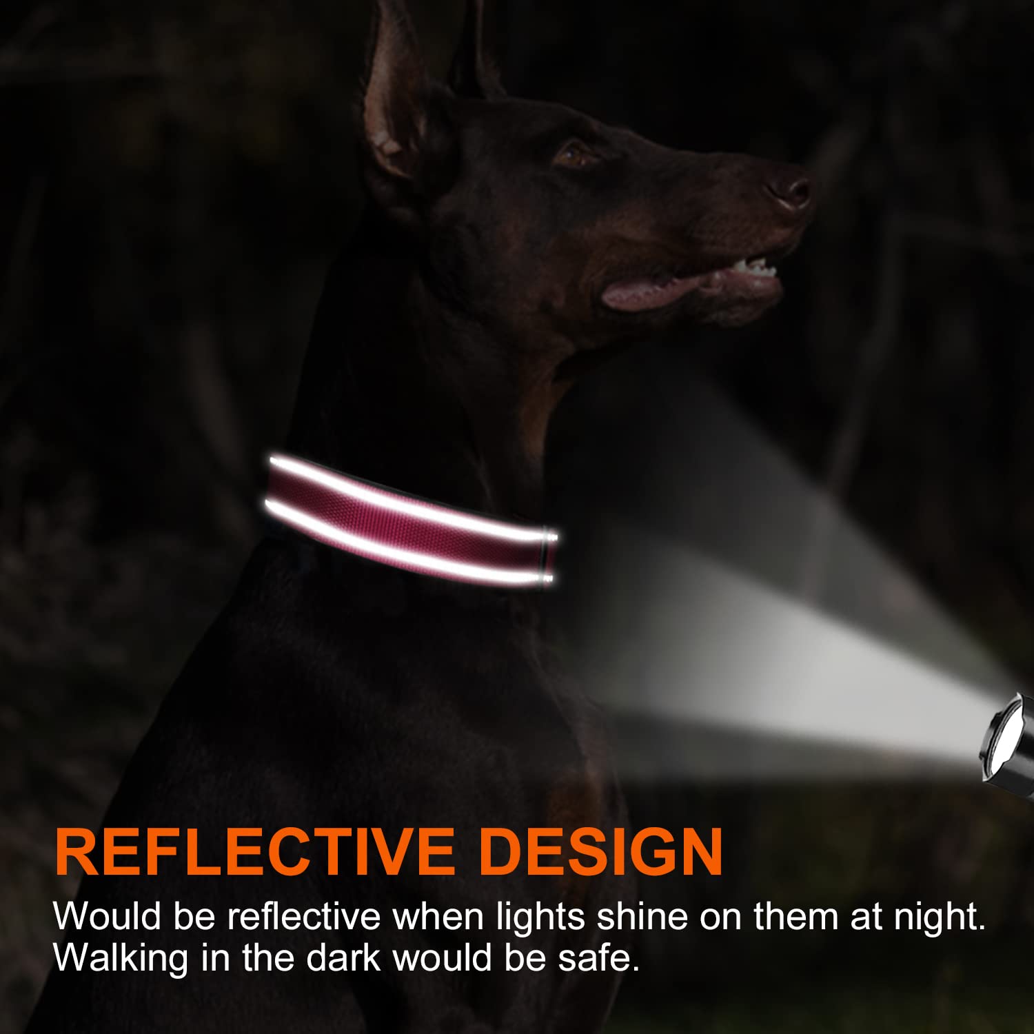 Joytale Personalized Reflective Dog Collar with Engraved Name Plate - Custom Nylon Collar for Small Dogs (Hot Pink, Size S) - Perfect for Night Walks & Pet Safety