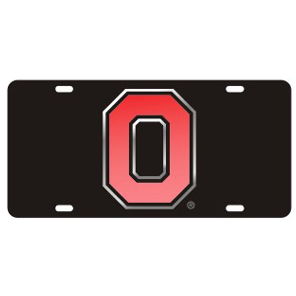 Ohio State Buckeyes Black Laser Cut License Plate - Alternate Logo for Cars, Trucks & Tailgating | Show Your Team Spirit on the Road