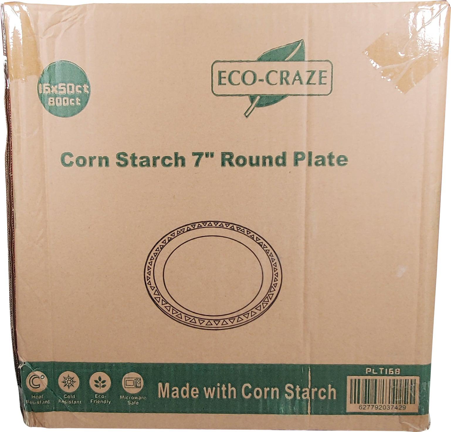 Eco-Friendly 7 Inch Round Plates - Biodegradable Corn Starch Tableware for Parties, Picnics & Sustainable Dining | Compostable Disposable Plates for Home, Office & Outdoor Use