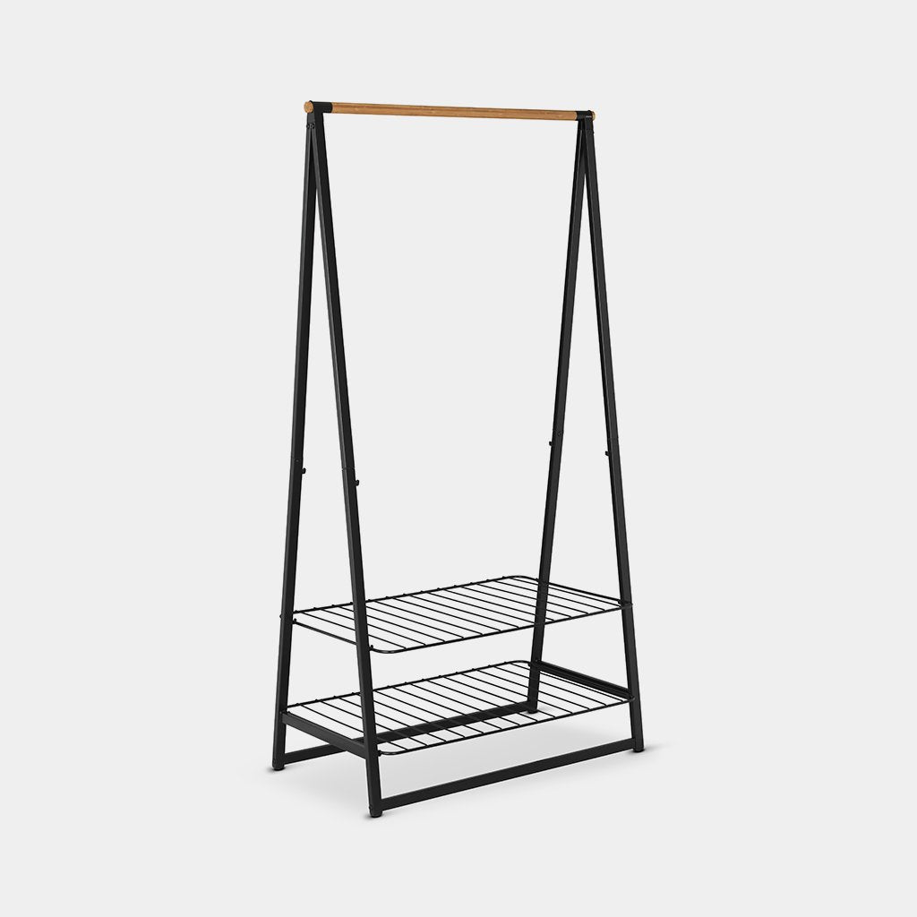 Linn Clothes Rack - Black - Small & Large Size - Space Saving Garment Rack for Bedroom, Closet & Laundry Room Organization