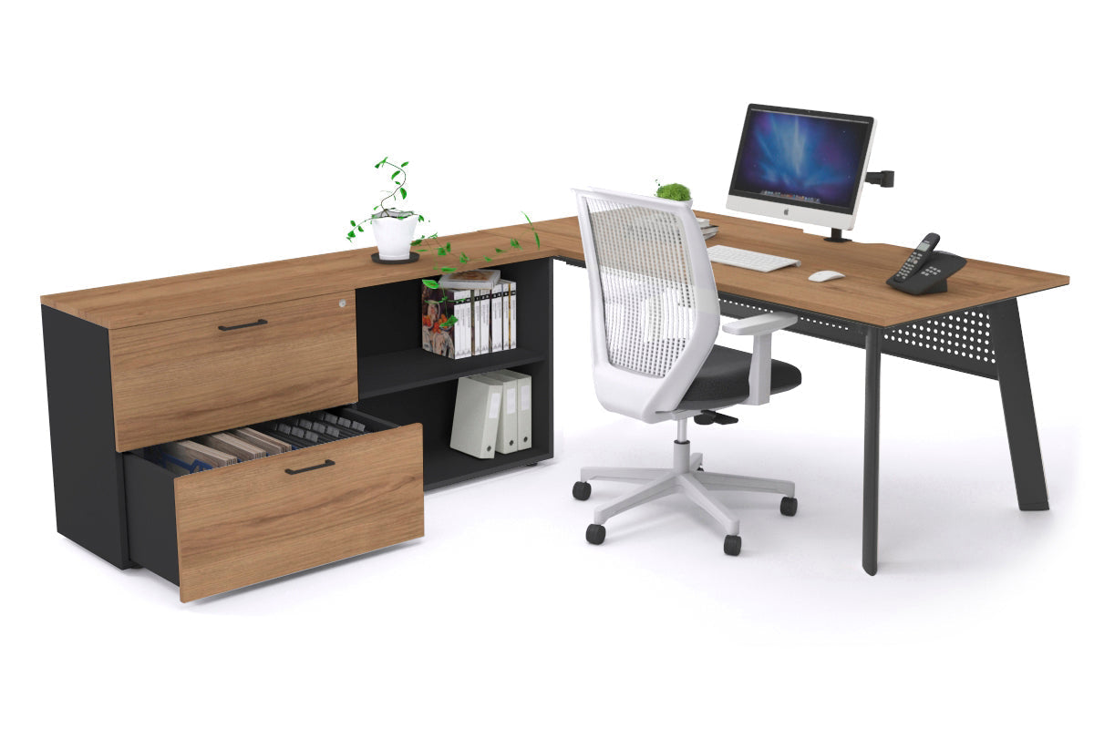 Switch Executive Setting With Uniform Spine Black Frame [1600L x 800W with Cable Scallop] - Premium Office Desk for Modern Workspaces