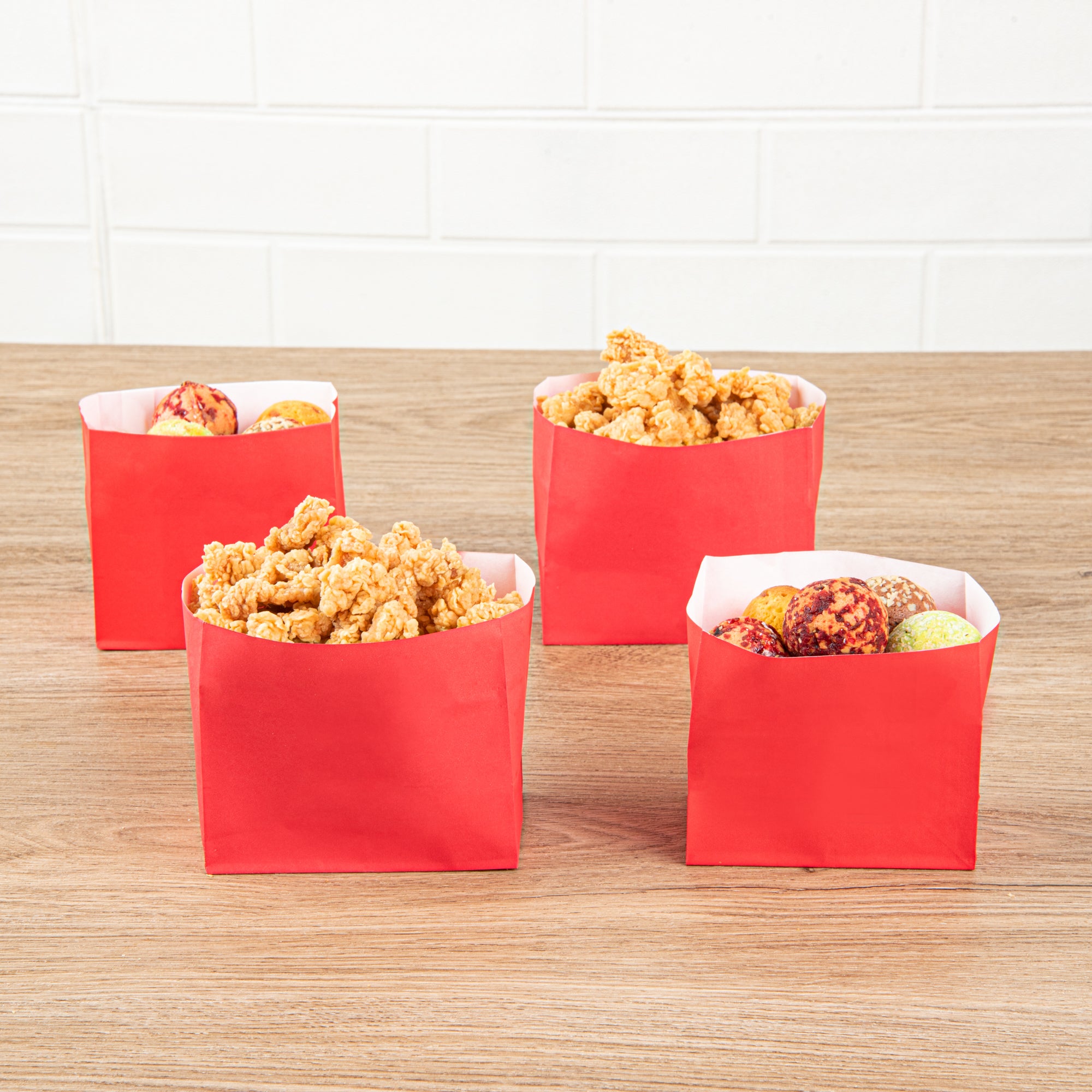 Red Paper Snack Bags Large Size 4.25
