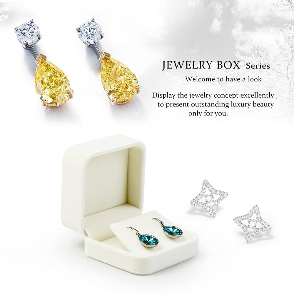 Elegant Velvet Jewelry Gift Box for Earrings - Perfect Christmas & Thanksgiving Present - Jewelry Storage & Display Case for Women's Accessories