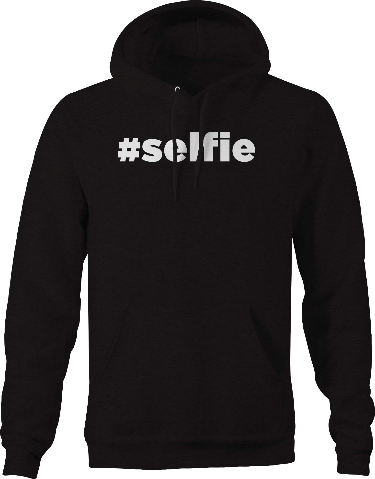 **Trendy Hashtag Selfie Hoodies for Men - Black | Soft & Comfortable Pullover Hoodie for Casual Wear & Social Media**