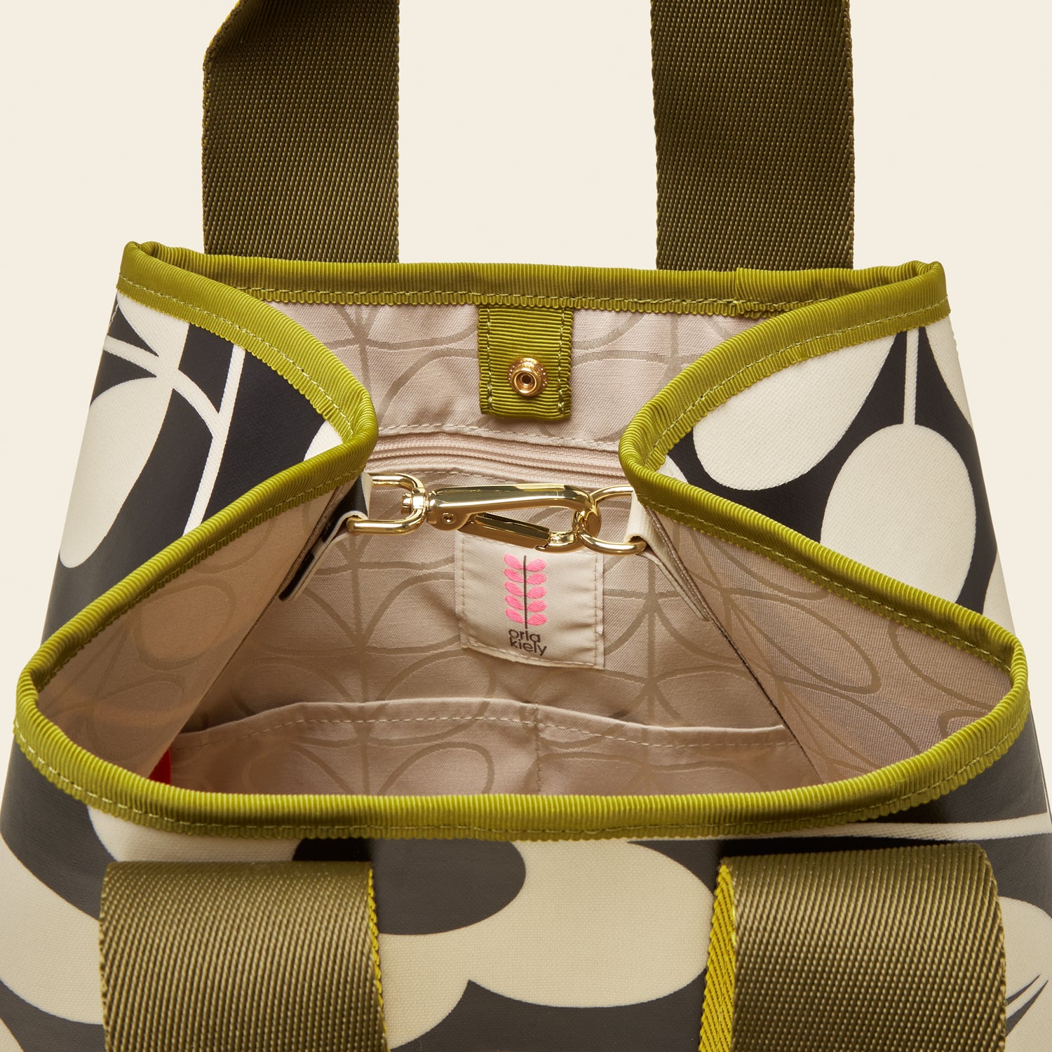 Stylish Medium Tote Bag with Giant Floral Sprig Print - Perfect for Work, Shopping & Beach Outings