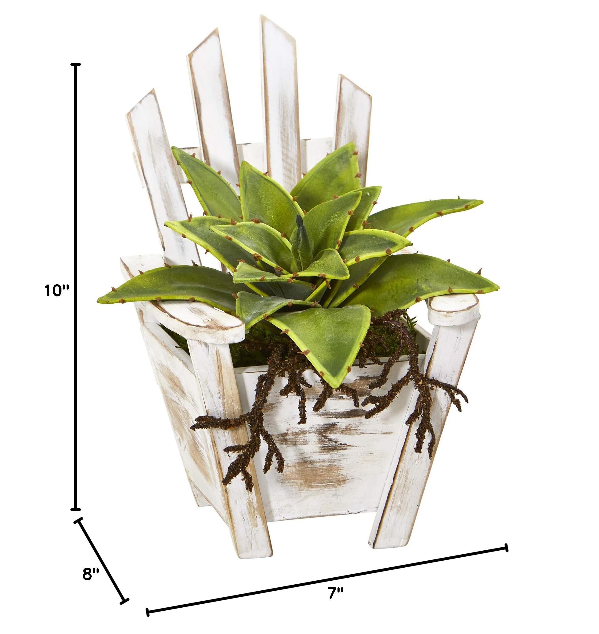 Nearly Natural 8-Inch Mini Sansevieria Artificial Silk Plant in Chair Planter - Green - Perfect for Home Office Decor, Table Centerpiece, and Indoor Greenery