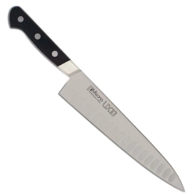 Premium Misono UX10 Hollow Ground Japanese Chef Knife - High Carbon Steel, Razor Sharp Blade for Professional Cooking & Slicing - Perfect for Sushi, Meat, Vegetables & Home Kitchen Use
