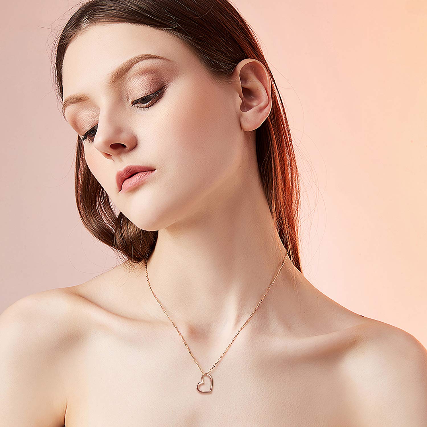 14K Solid Gold Heart Necklace for Women - Dainty Love Jewelry Gift for Wife, Mother, Girlfriend - 16+2 Inch Adjustable Chain - Perfect Birthday, Anniversary, Valentine's Day Present - Elegant for Date Nights & Special Occasions